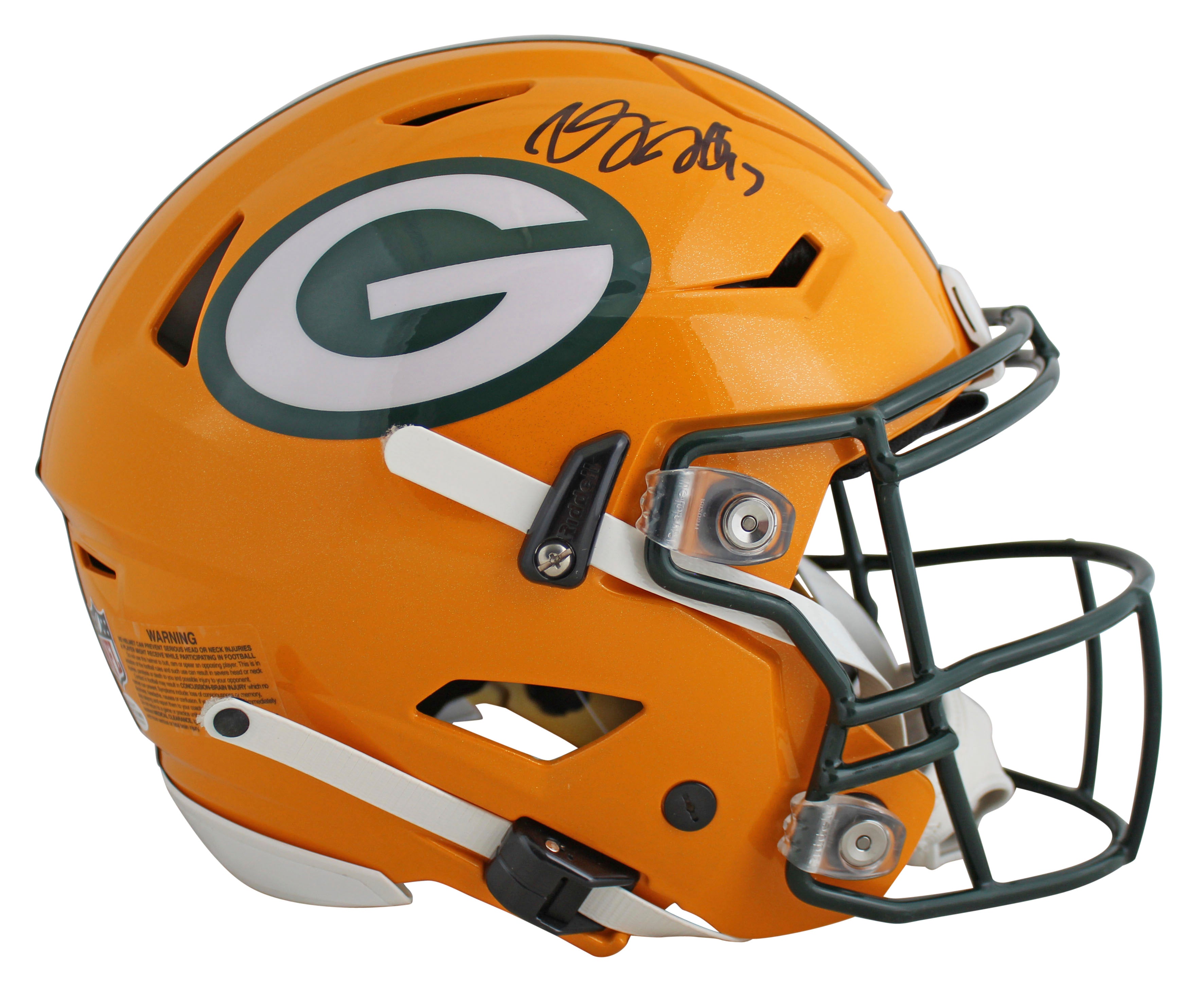 Packers Davante Adams Signed Riddell Speed Flex Full Size Helmet BAS Witnessed