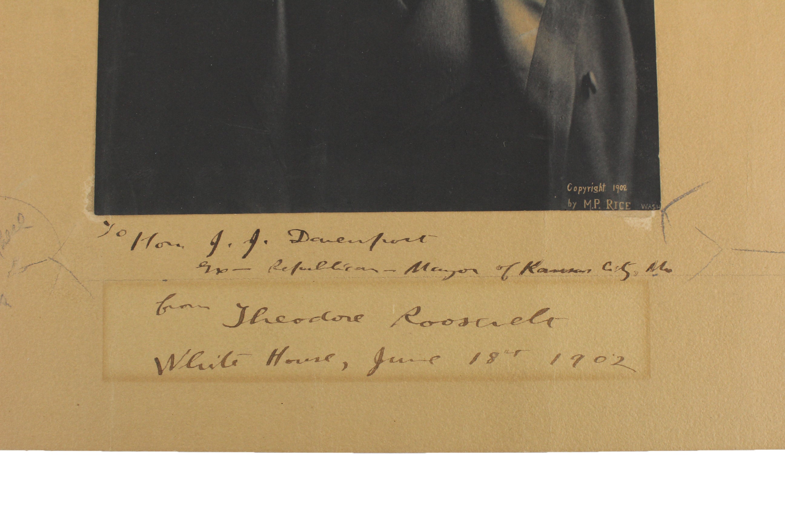 Theodore Roosevelt Authentic Signed 1902 7.75x11 Mounted Photo BAS #A57057