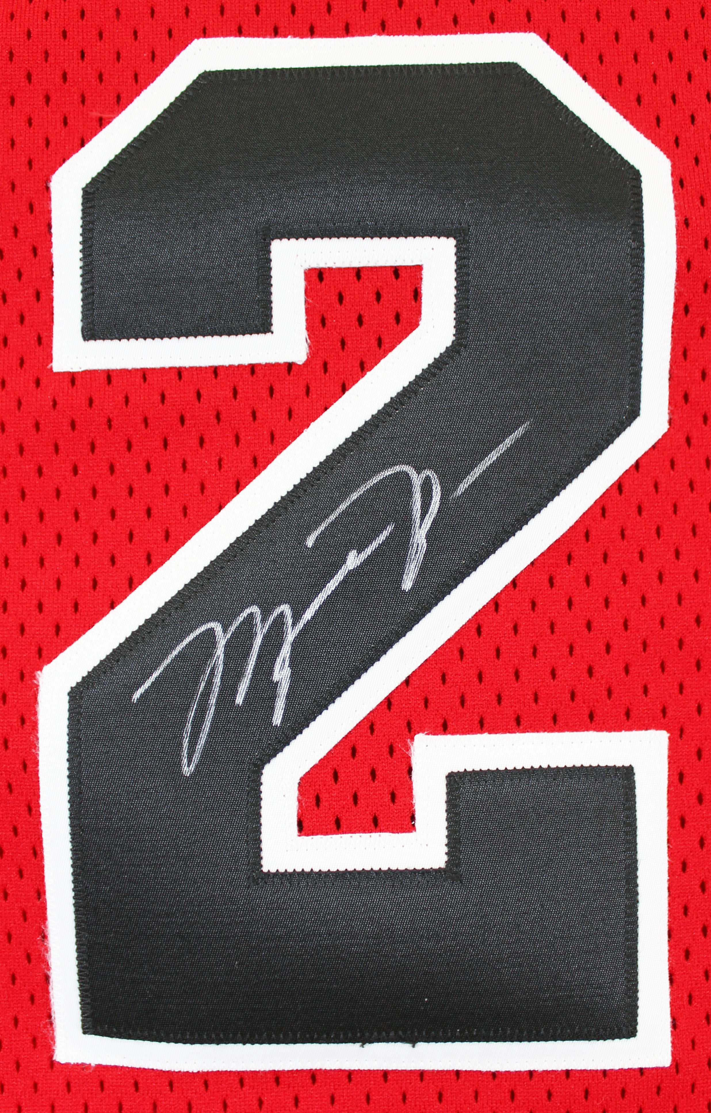 Bulls Michael Jordan Authentic Signed Red Champion Jersey UDA & BAS #AE09479