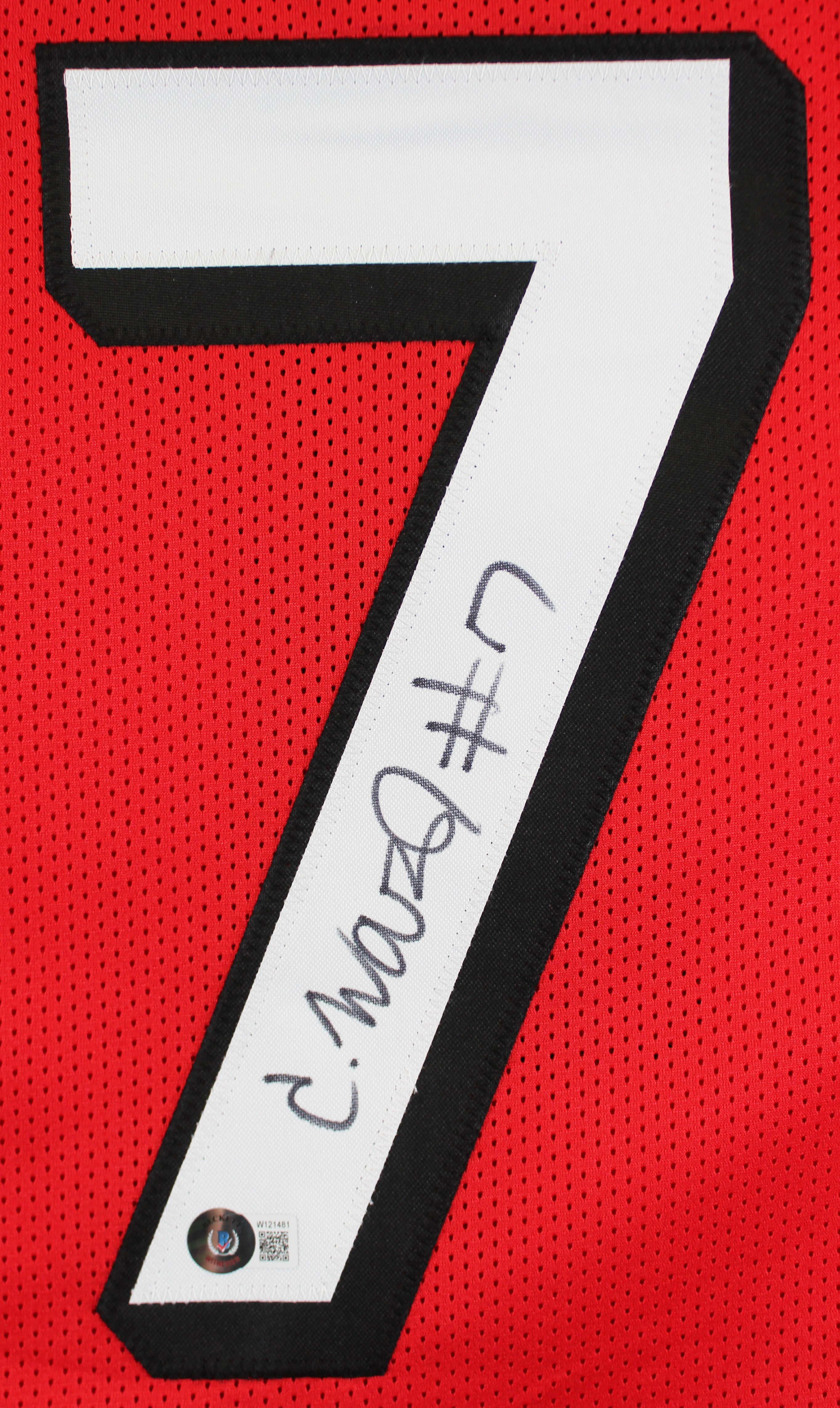 Charvarius Ward Authentic Signed Red Pro Style Jersey w/ Dropshadow BAS Witness