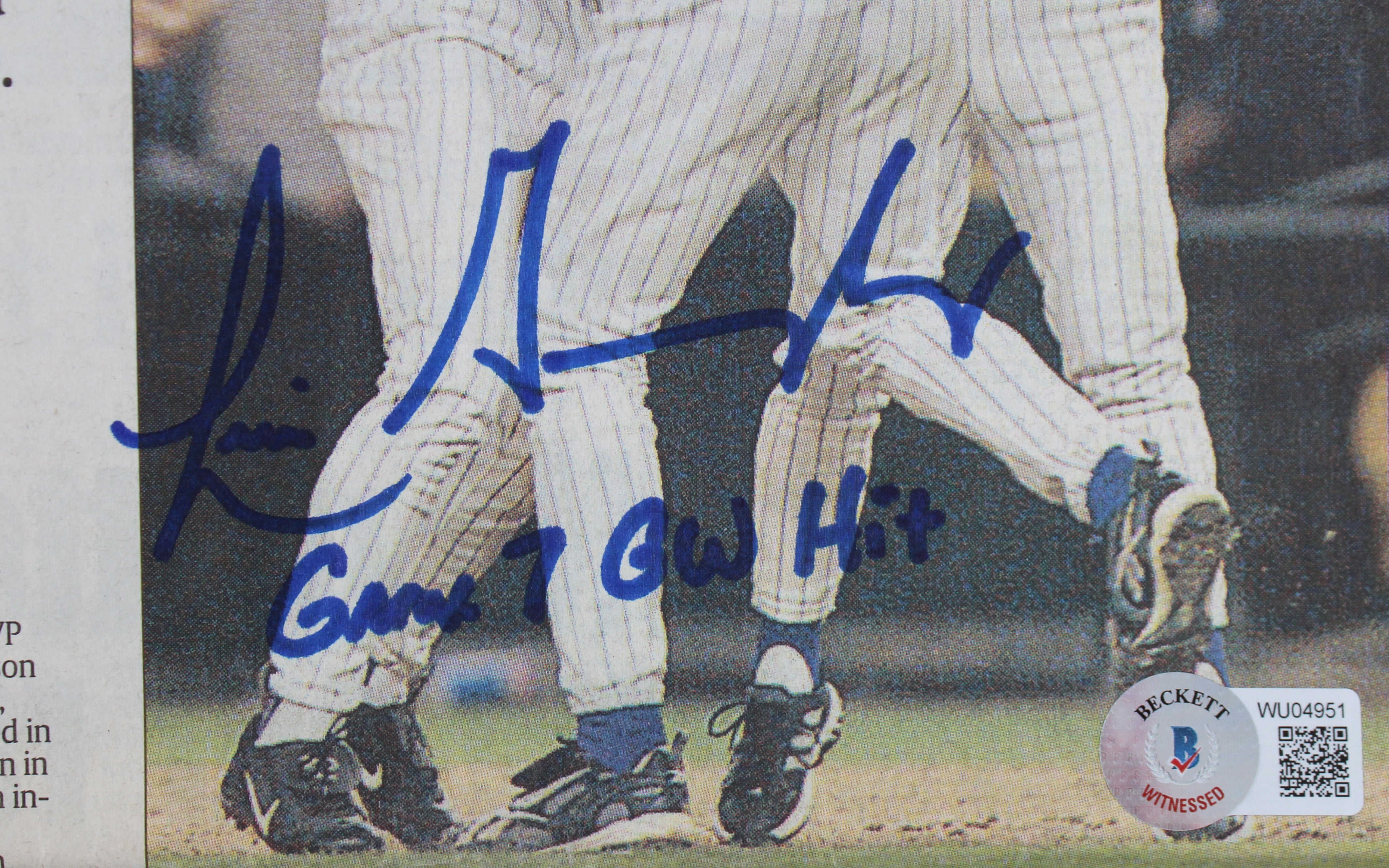 D-Backs Luis Gonzalez "Game 7 GW Hit" Signed USA Today Newspaper BAS #WU04951