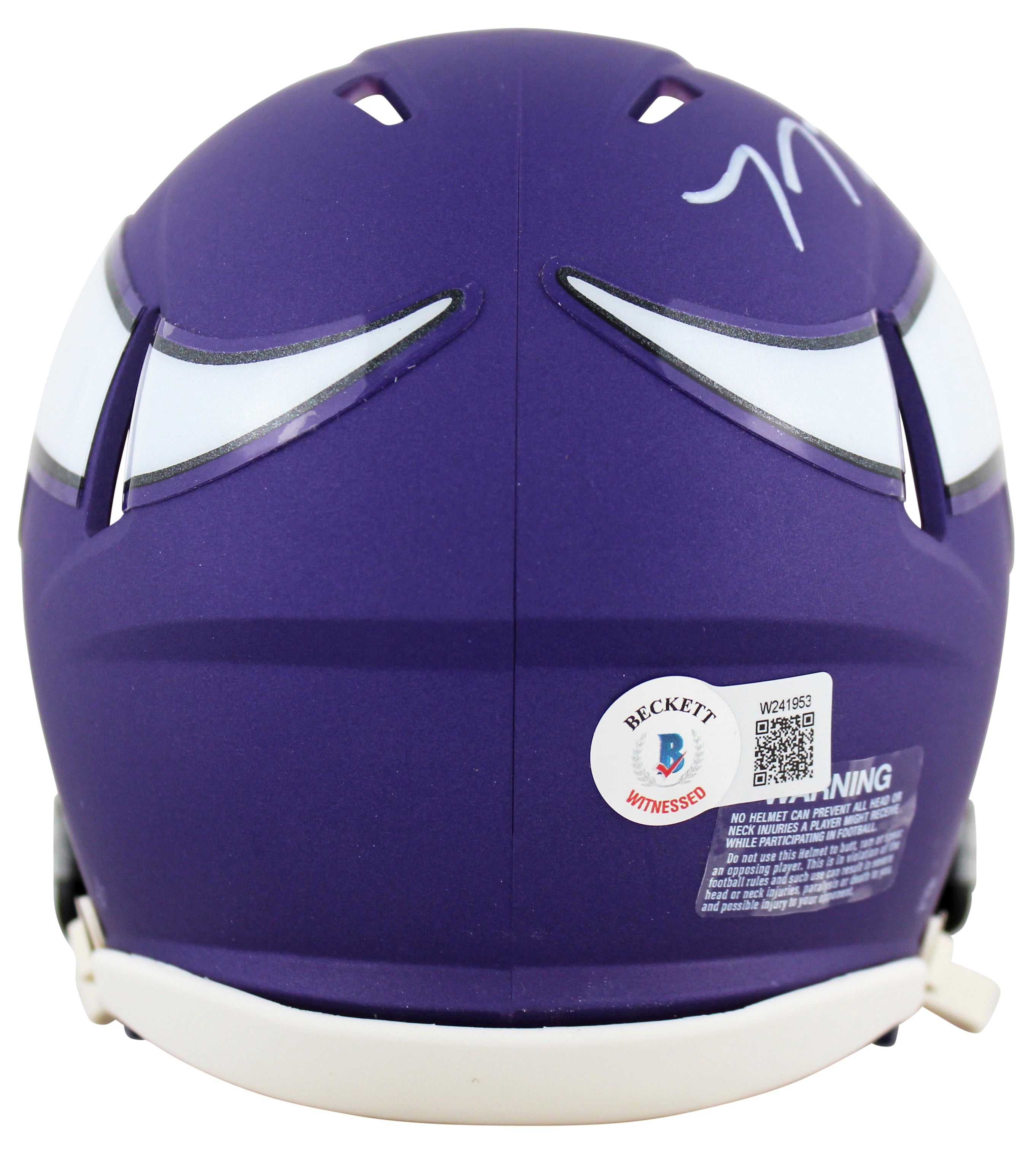 Vikings T.J. Hockenson Authentic Signed Speed Mini Helmet W/ Case BAS Witnessed