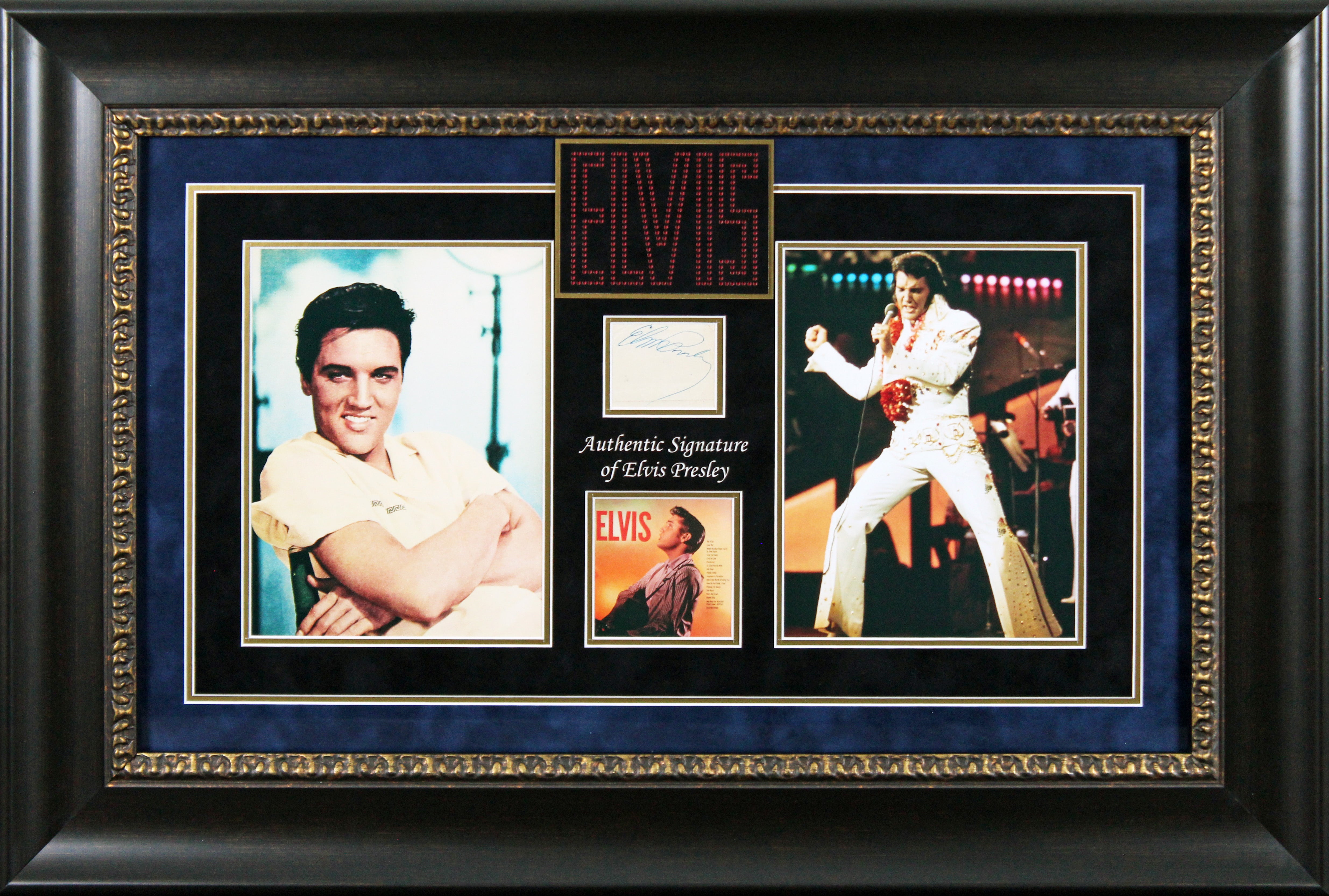 Elvis Presley Authentic Signed & Framed Cut Signature JSA #YY84429