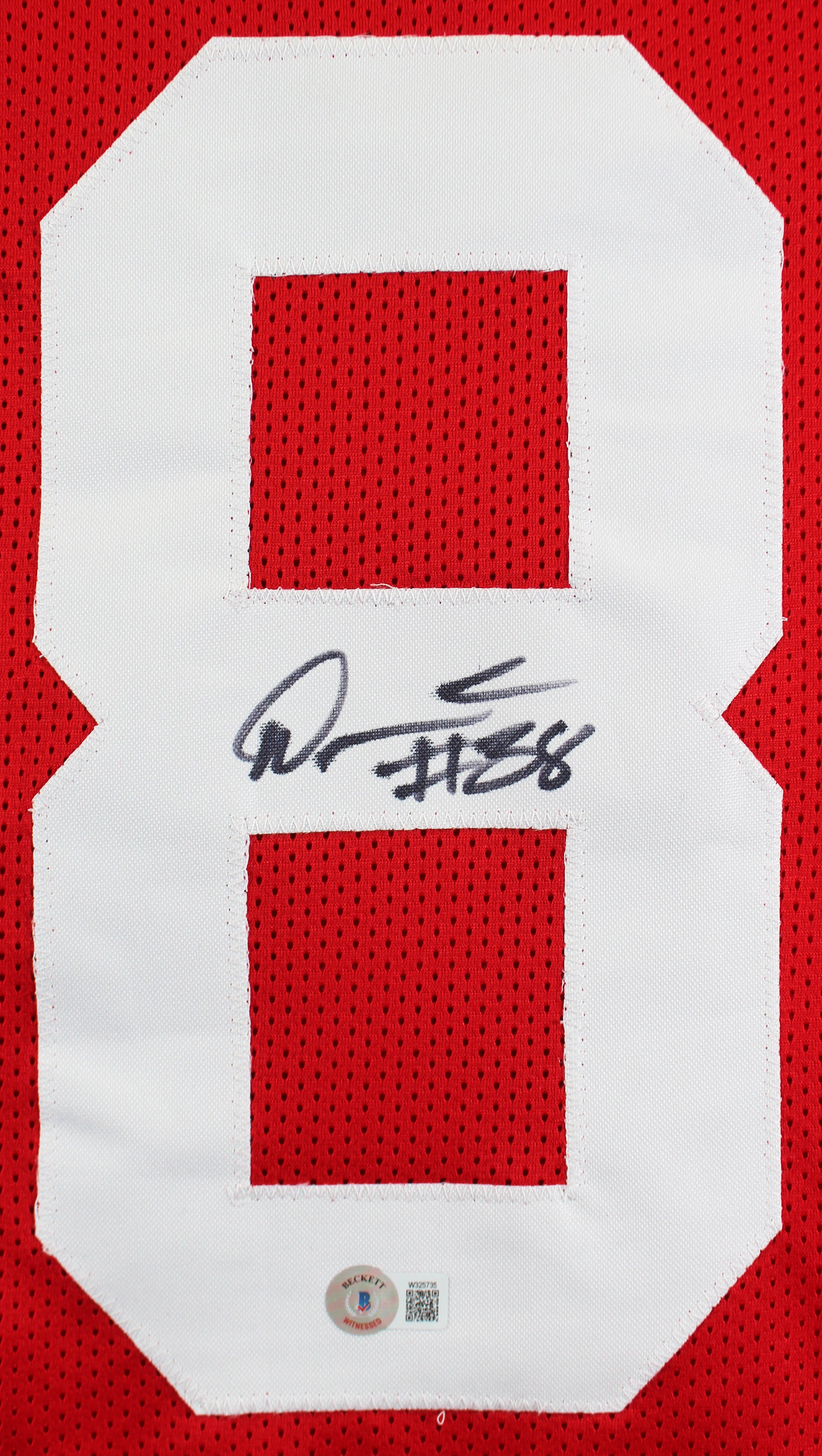 Deommodore Lenoir Authentic Signed Red Pro Style Jersey Autographed BAS Witness