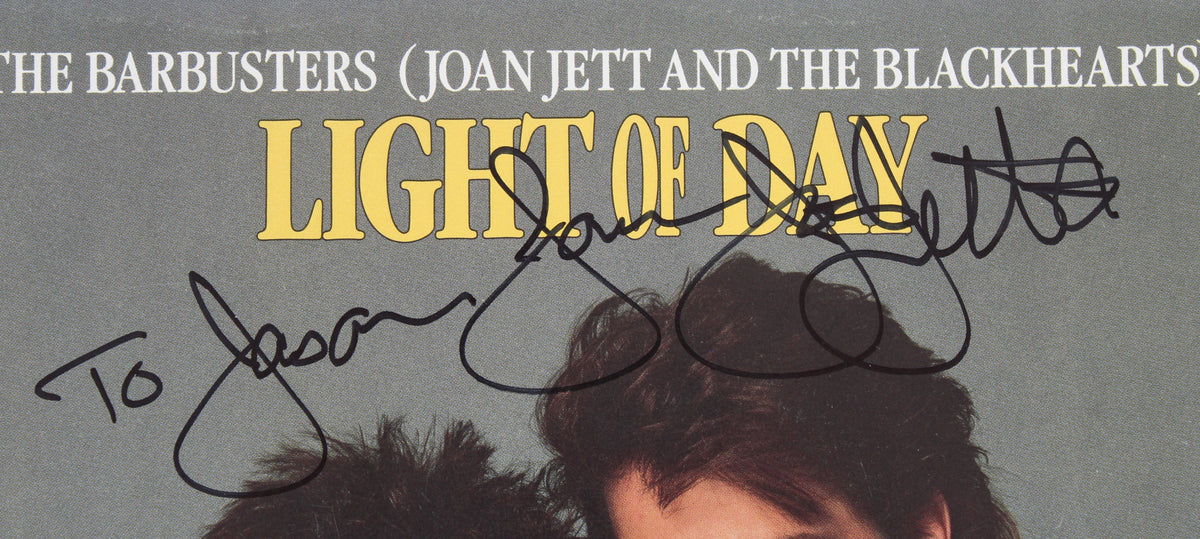 Joan Jett Signed The Barbusters Light of Day 45 RPM Album Cover BAS #BG79114