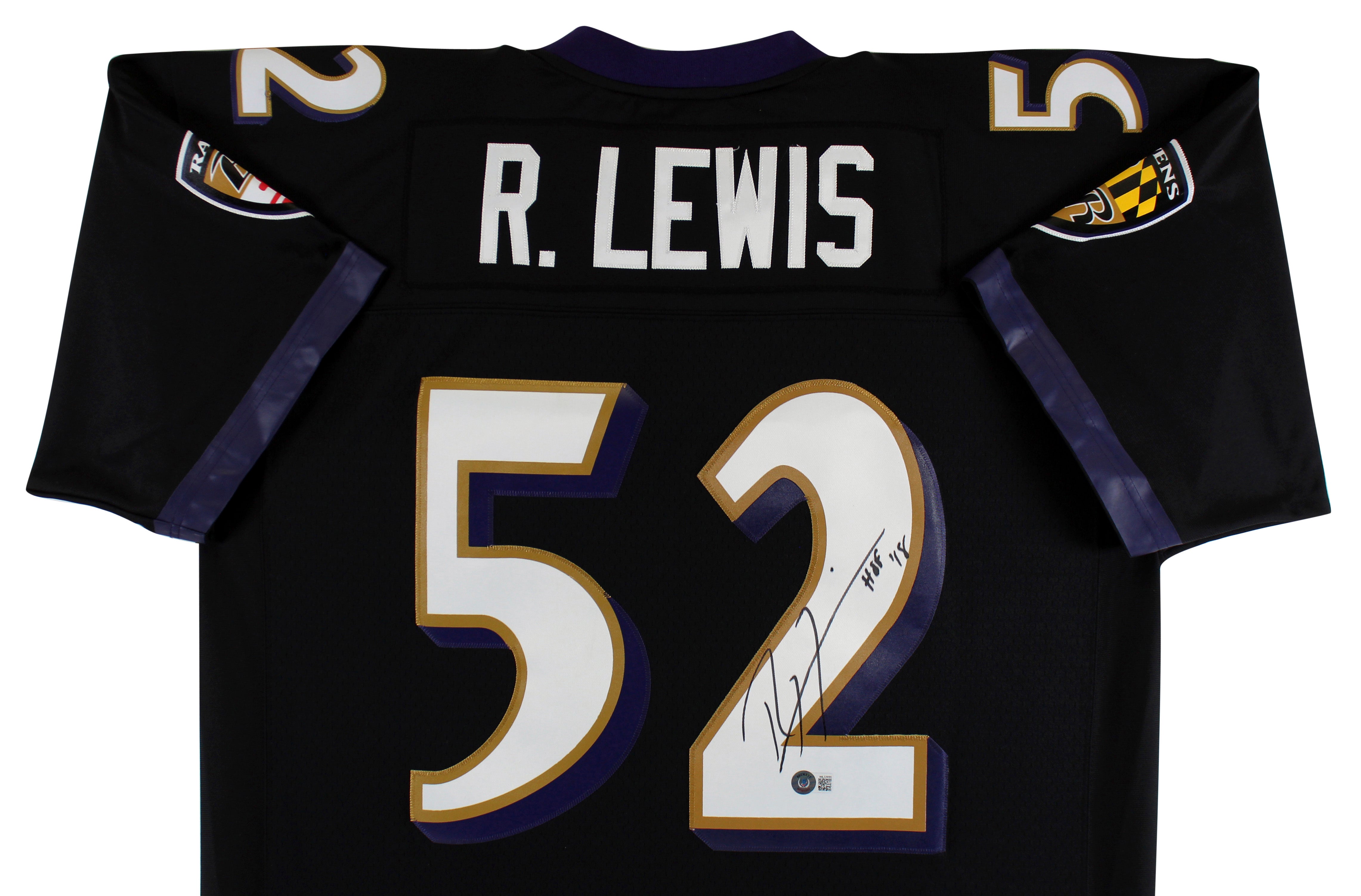 Ravens Ray Lewis "HOF 18" Authentic Signed Black Mitchell & Ness Jersey BAS Wit