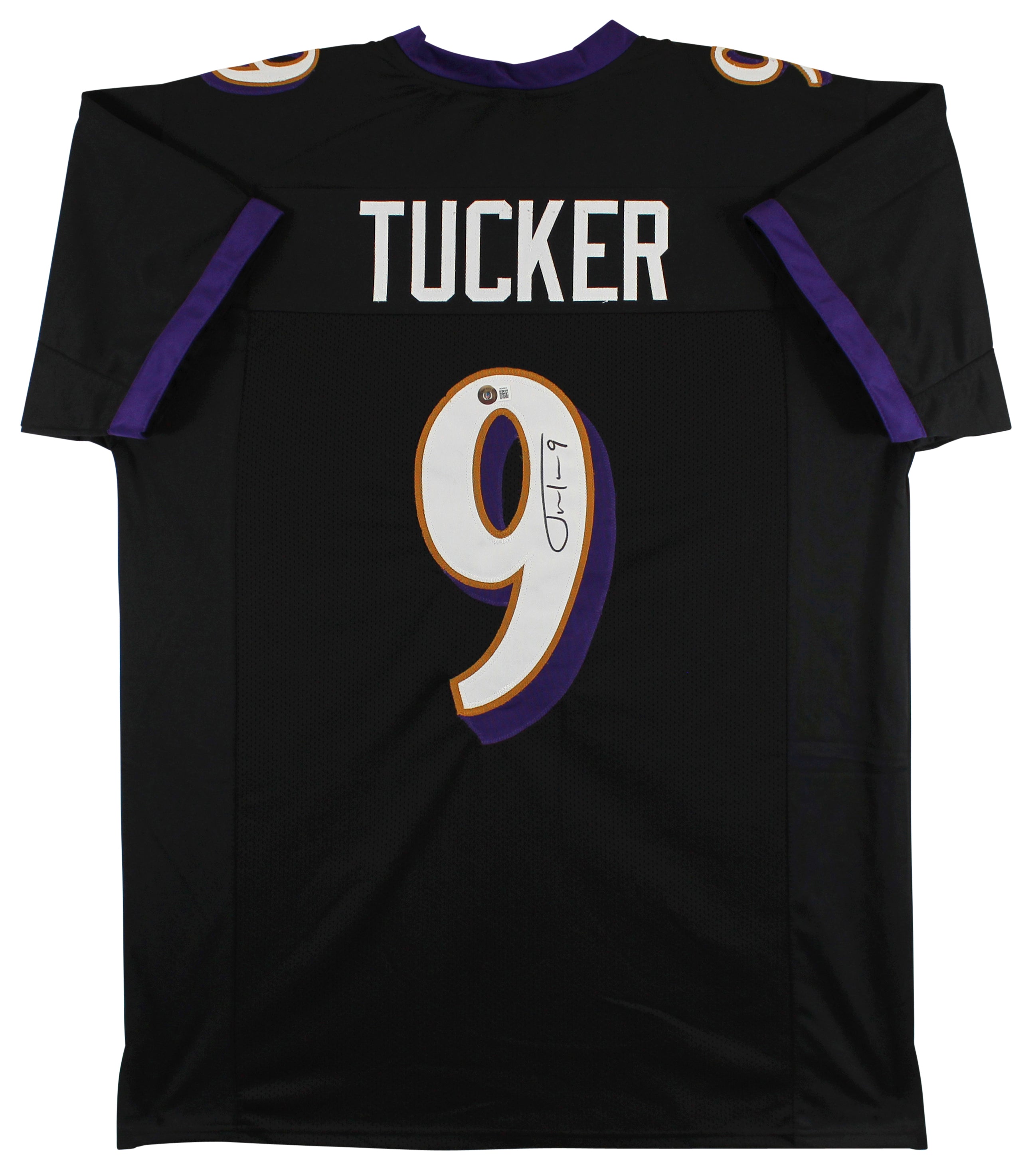Justin Tucker Authentic Signed Black Pro Style Jersey Autographed BAS Witnessed