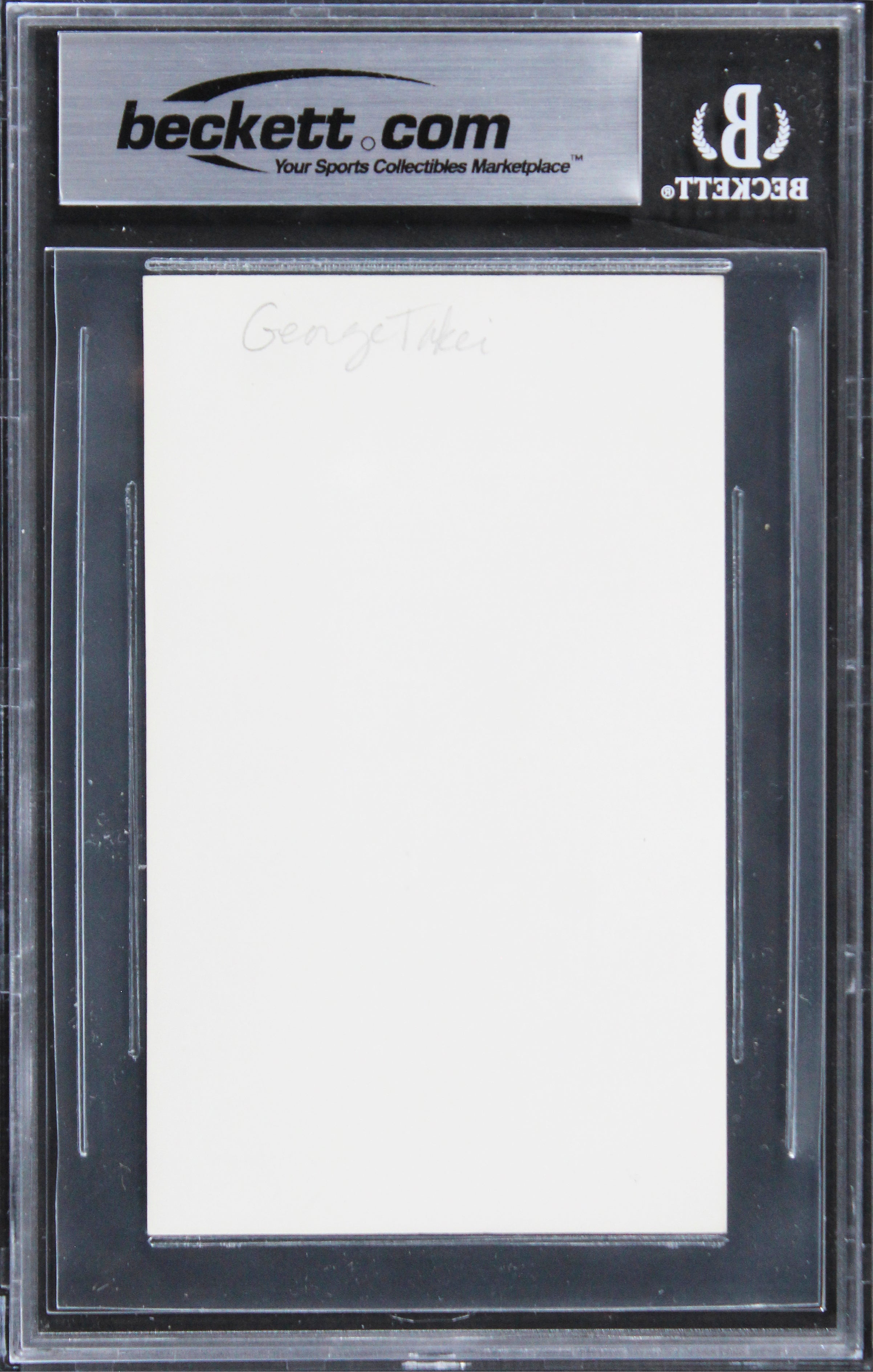 George Takei Star Trek Authentic Signed 3x5 Index Card Autographed BAS Slabbed