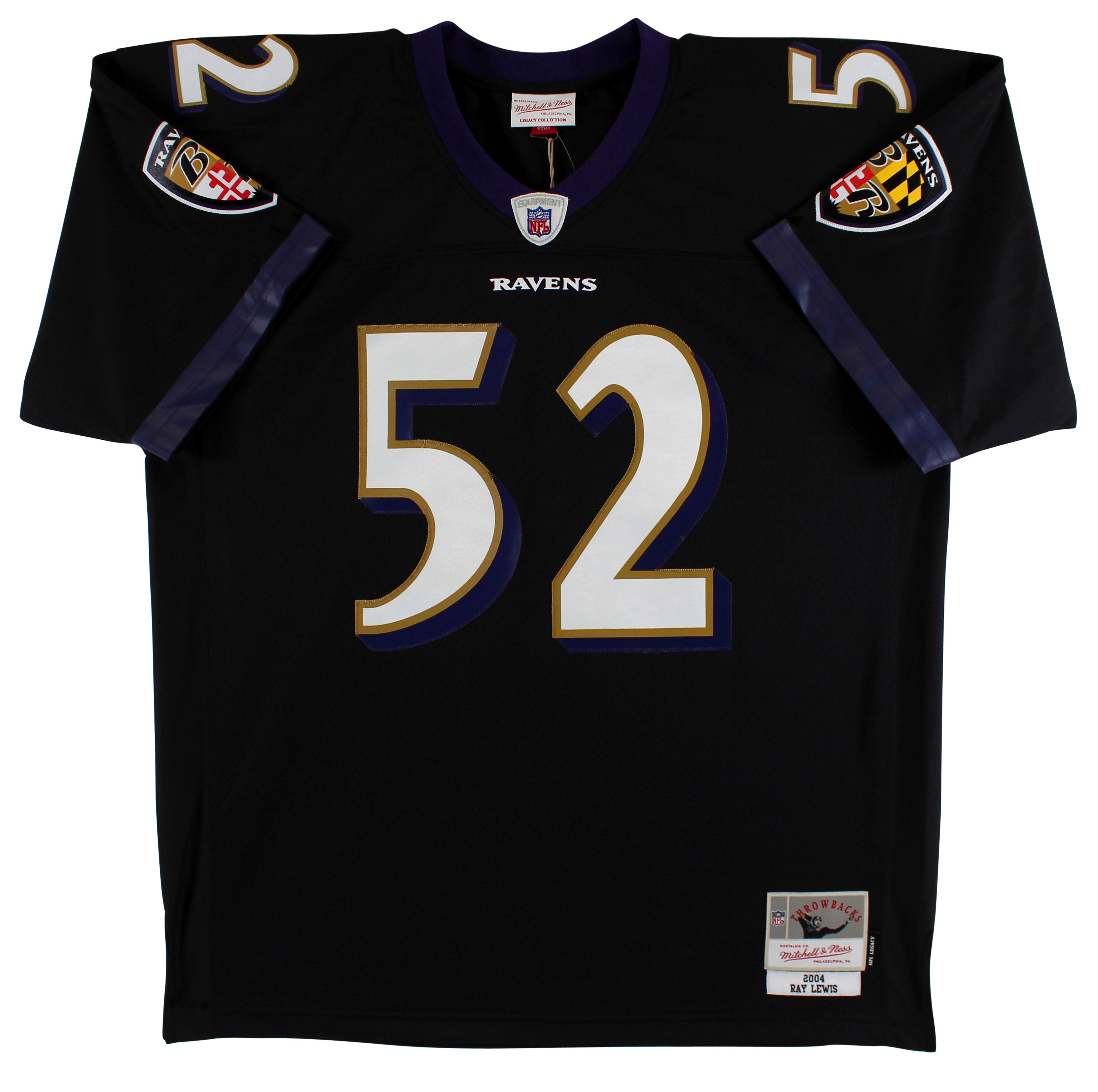 Ravens Ray Lewis "HOF 18" Authentic Signed Black Mitchell & Ness Jersey BAS Wit