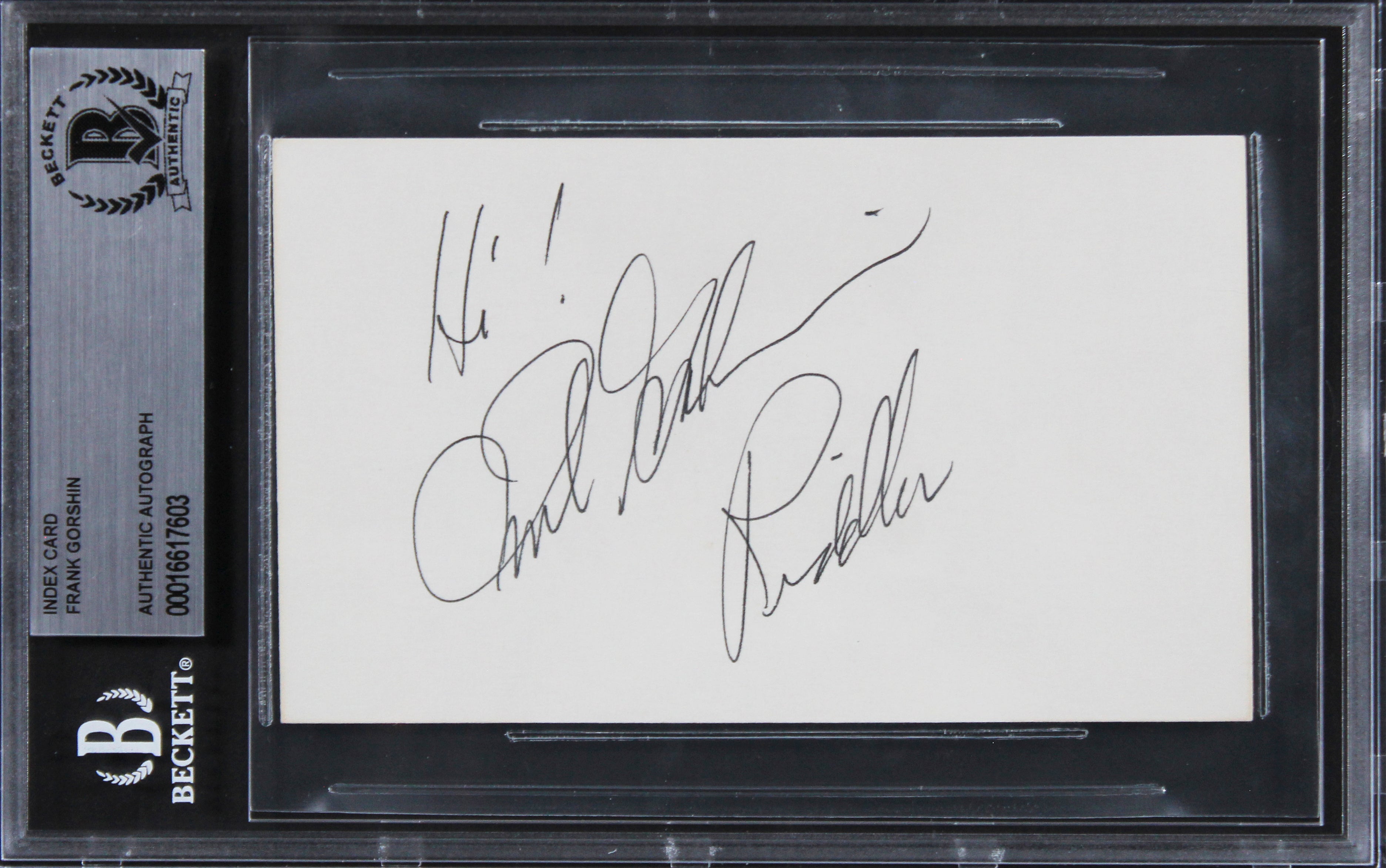 Frank Gorshin Batman "Hi!" Authentic Signed 3x5 Index Card BAS Slabbed
