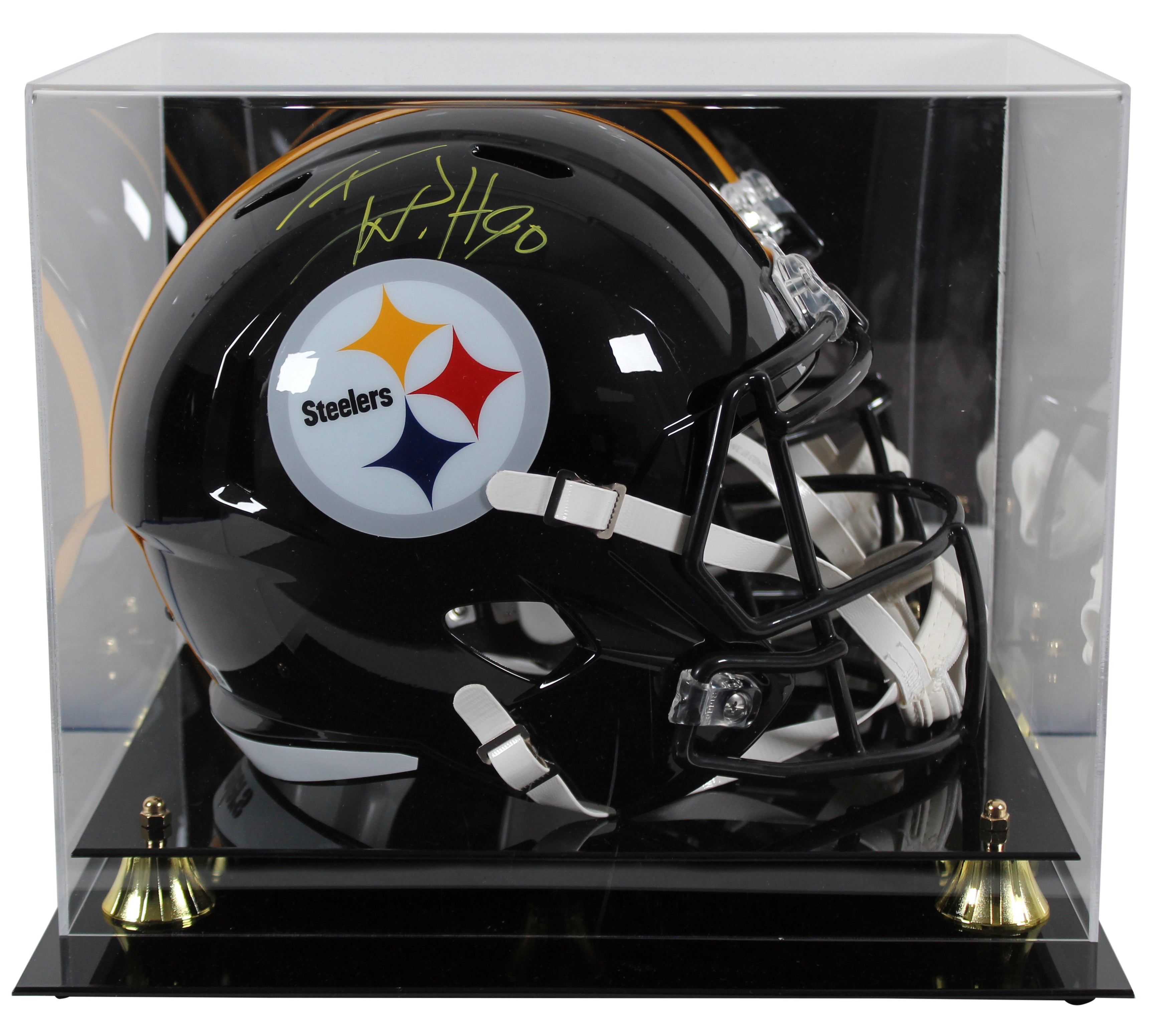 Steelers T.J. Watt Authentic Signed Full Size Speed Rep Helmet W/ Case JSA Wit