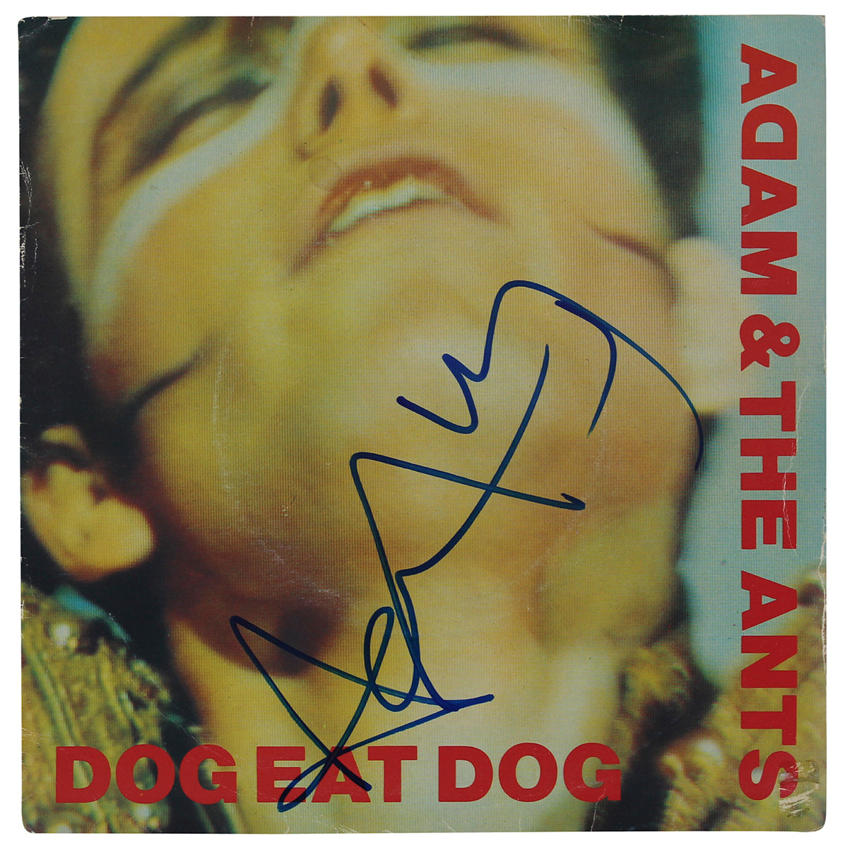 Adam Ant Authentic Signed Dog Eat Dog 45 RPM Album Cover BAS #BG79118