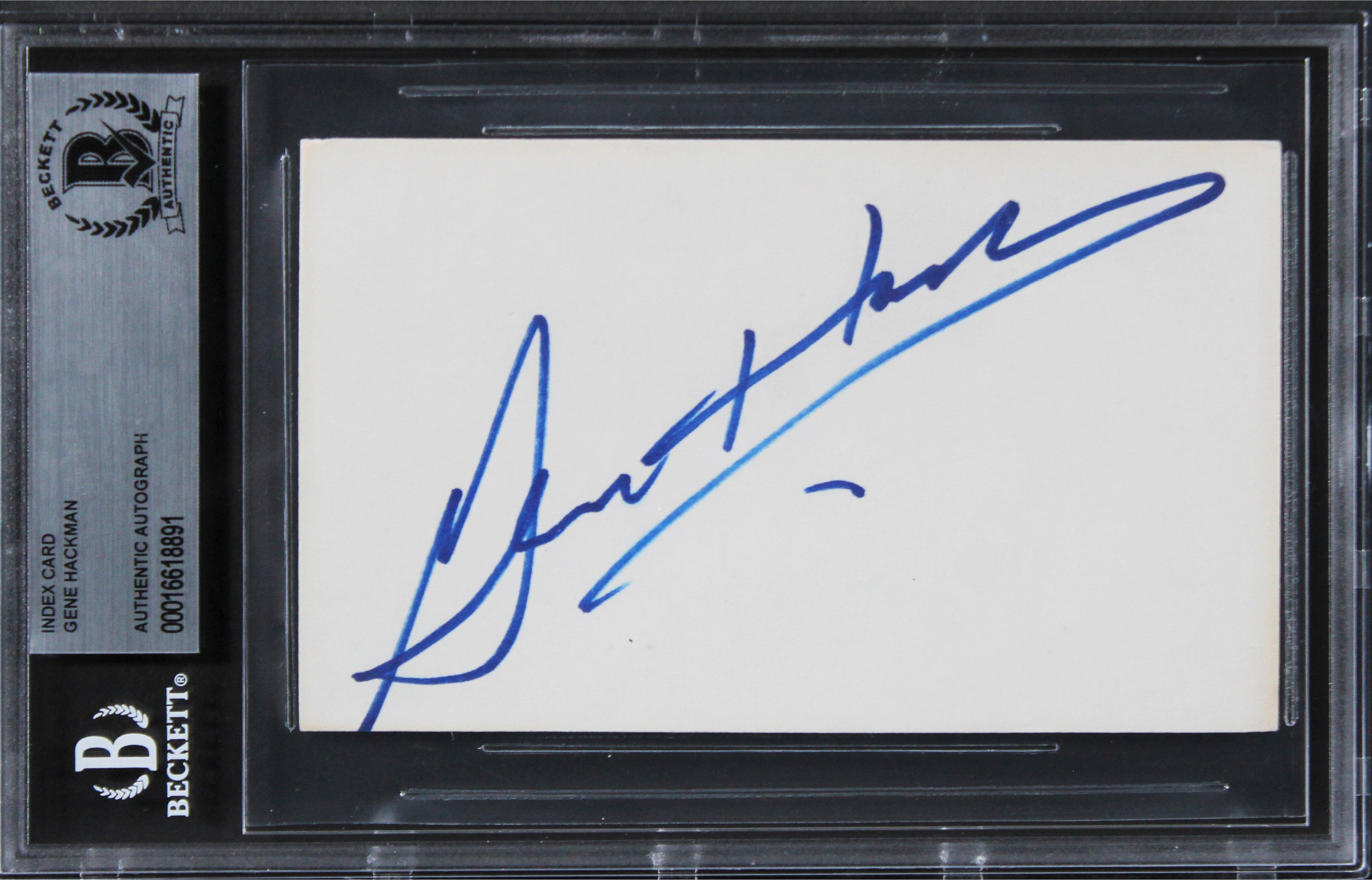 Gene Hackman Enemy Of The State Authentic Signed 3x5 Index Card BAS Slabbed