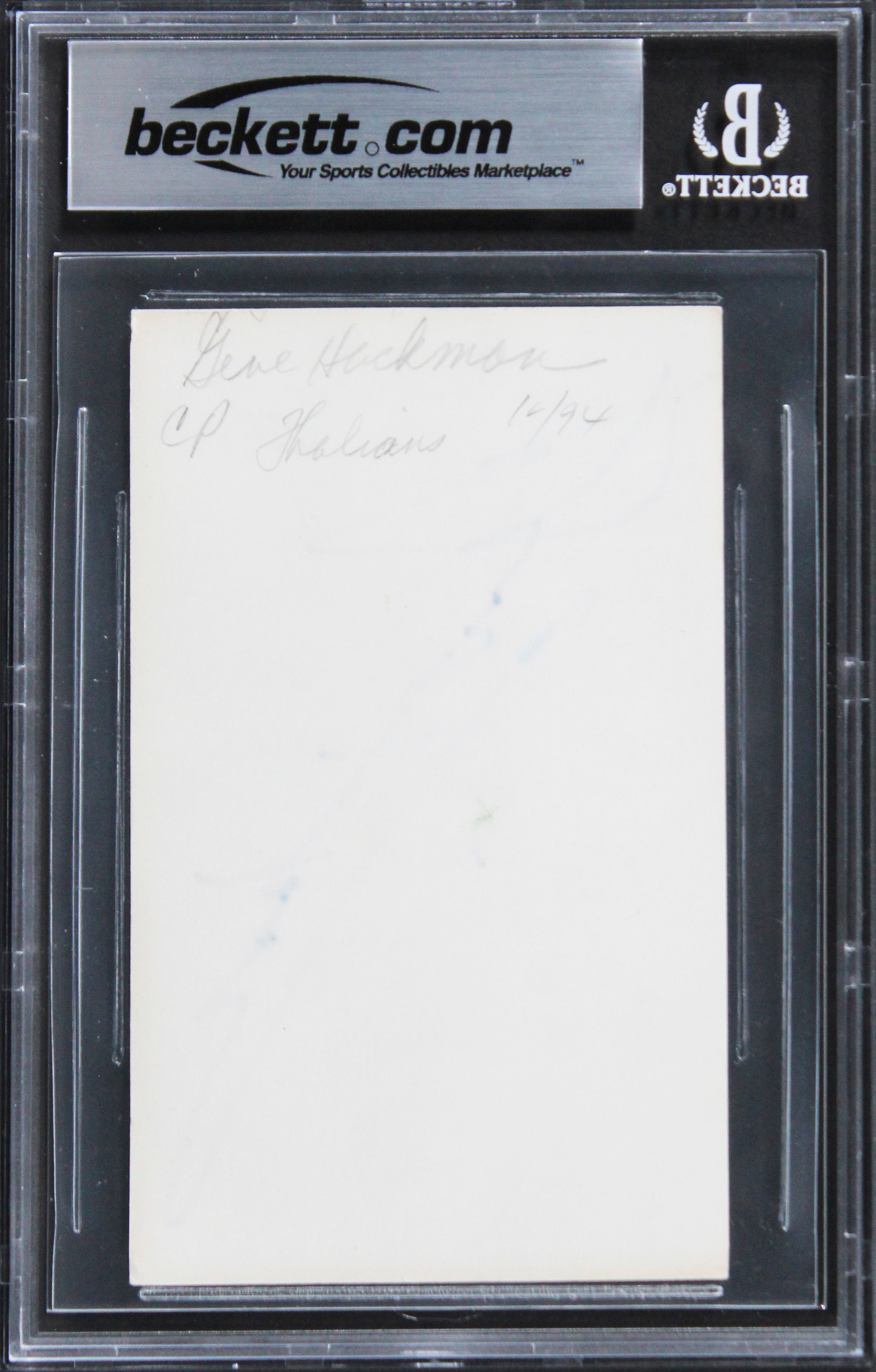 Gene Hackman Enemy Of The State Authentic Signed 3x5 Index Card BAS Slabbed