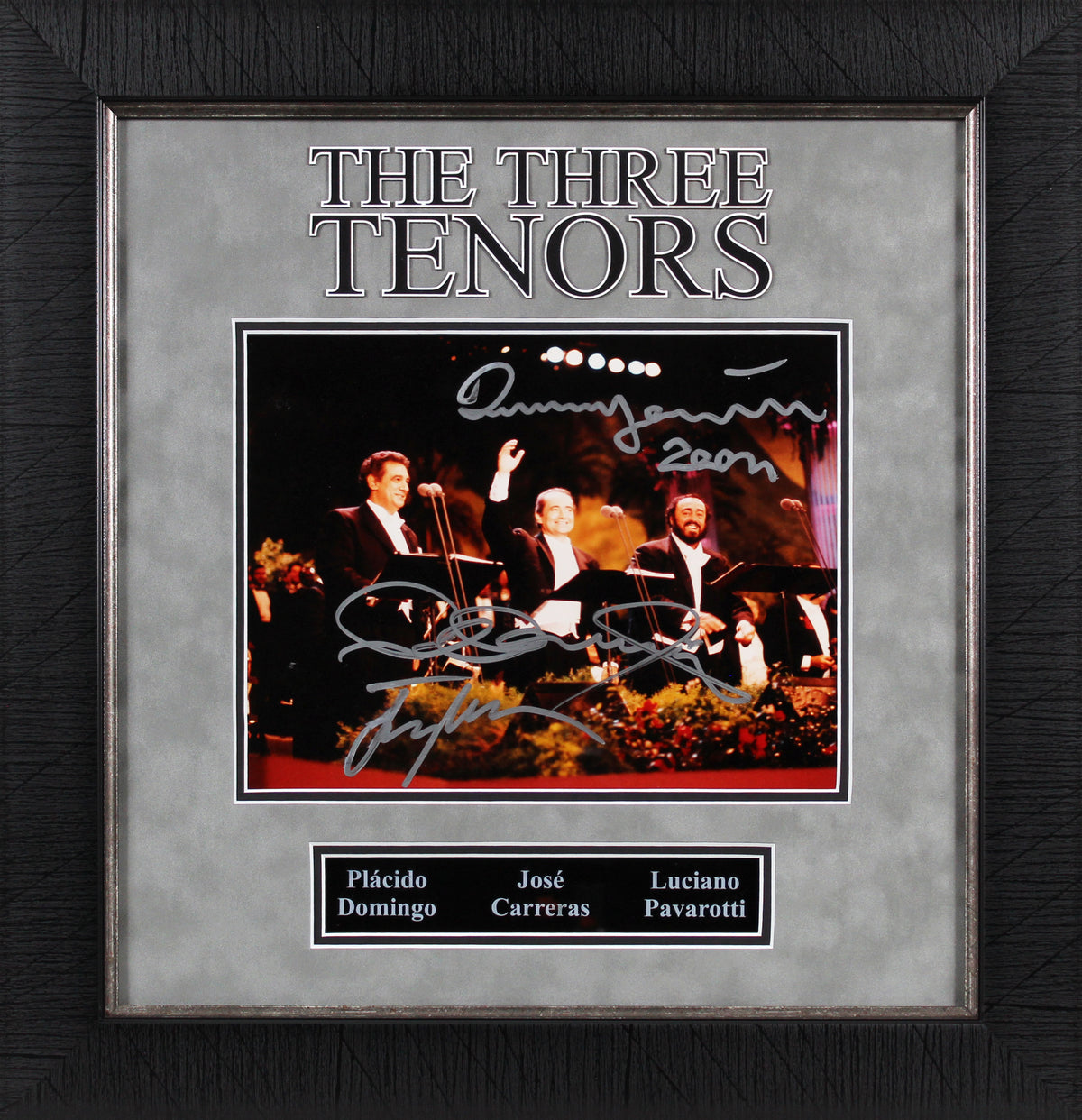 The Three Tenors Pavarotti, Domingo & Carreras Signed 8x10 Framed Photo BAS