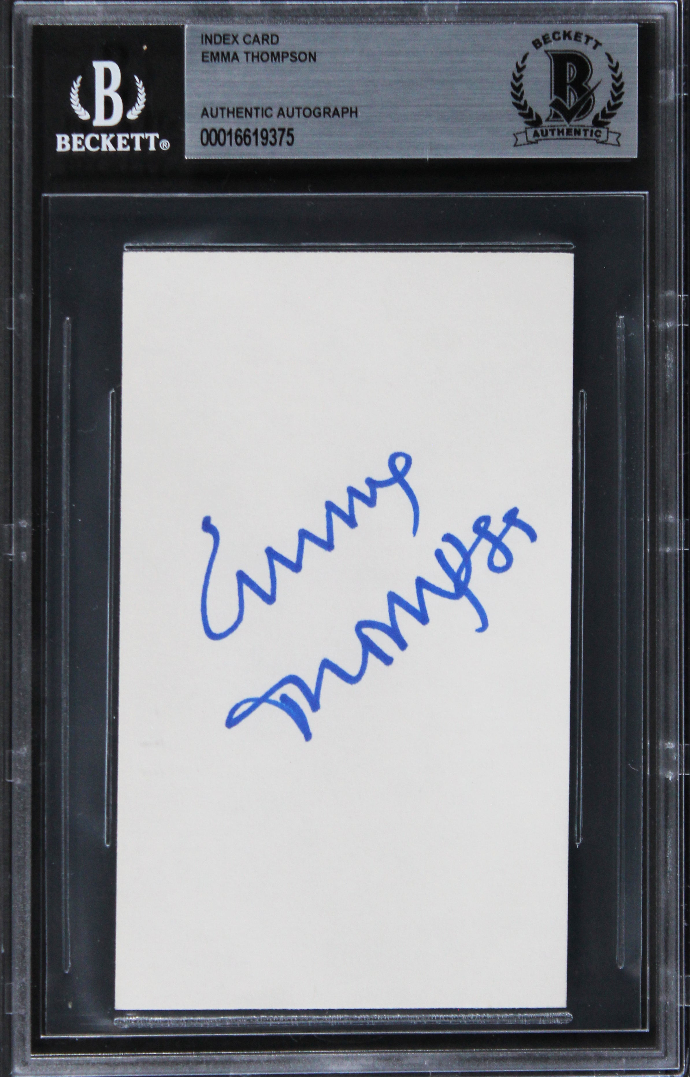 Emma Thompson The Tall Guy Authentic Signed 3x5 Index Card BAS Slabbed 2