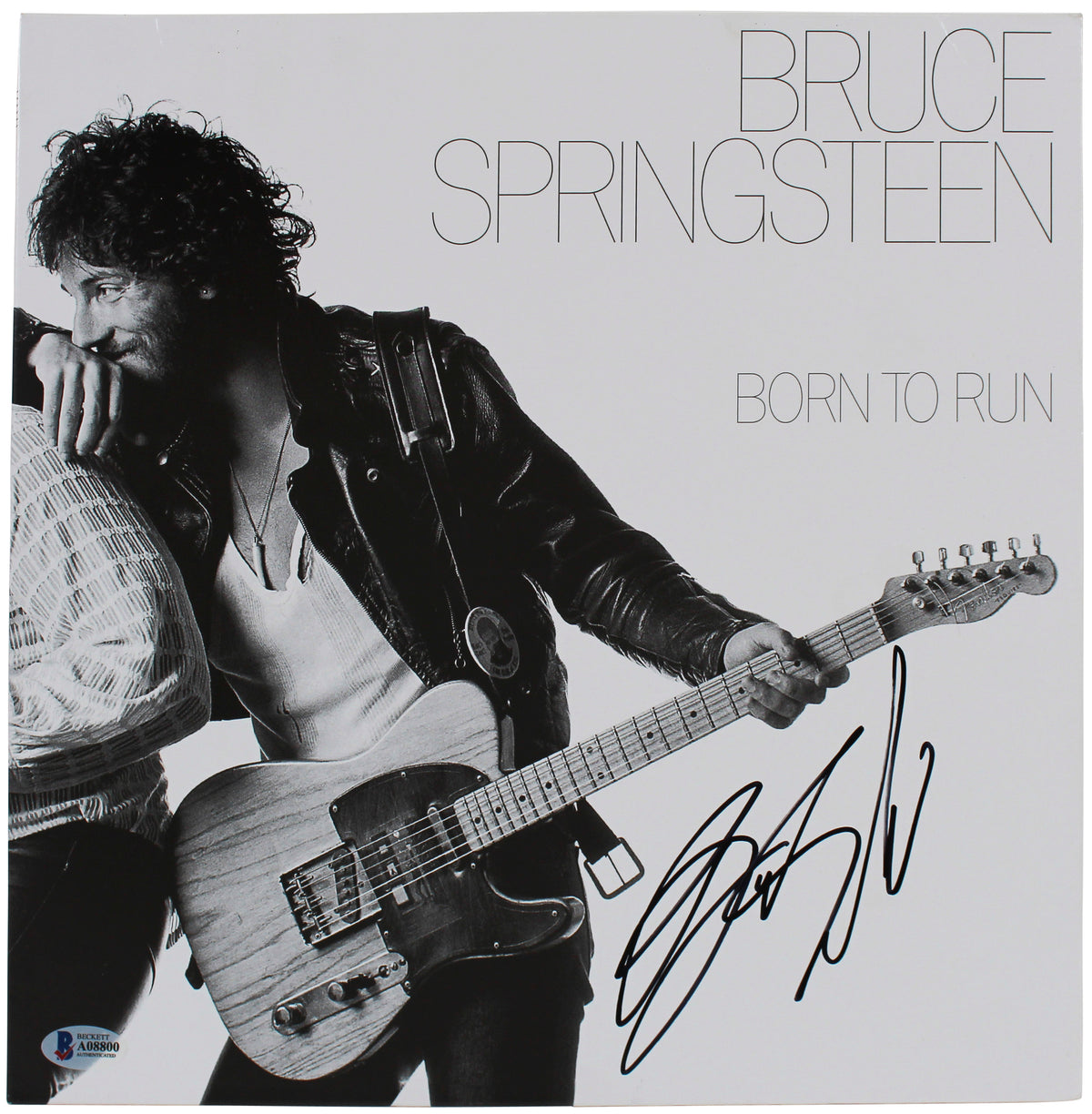 Bruce Springsteen Authentic Signed Born To Run Album Cover W/ Vinyl BAS #A08800