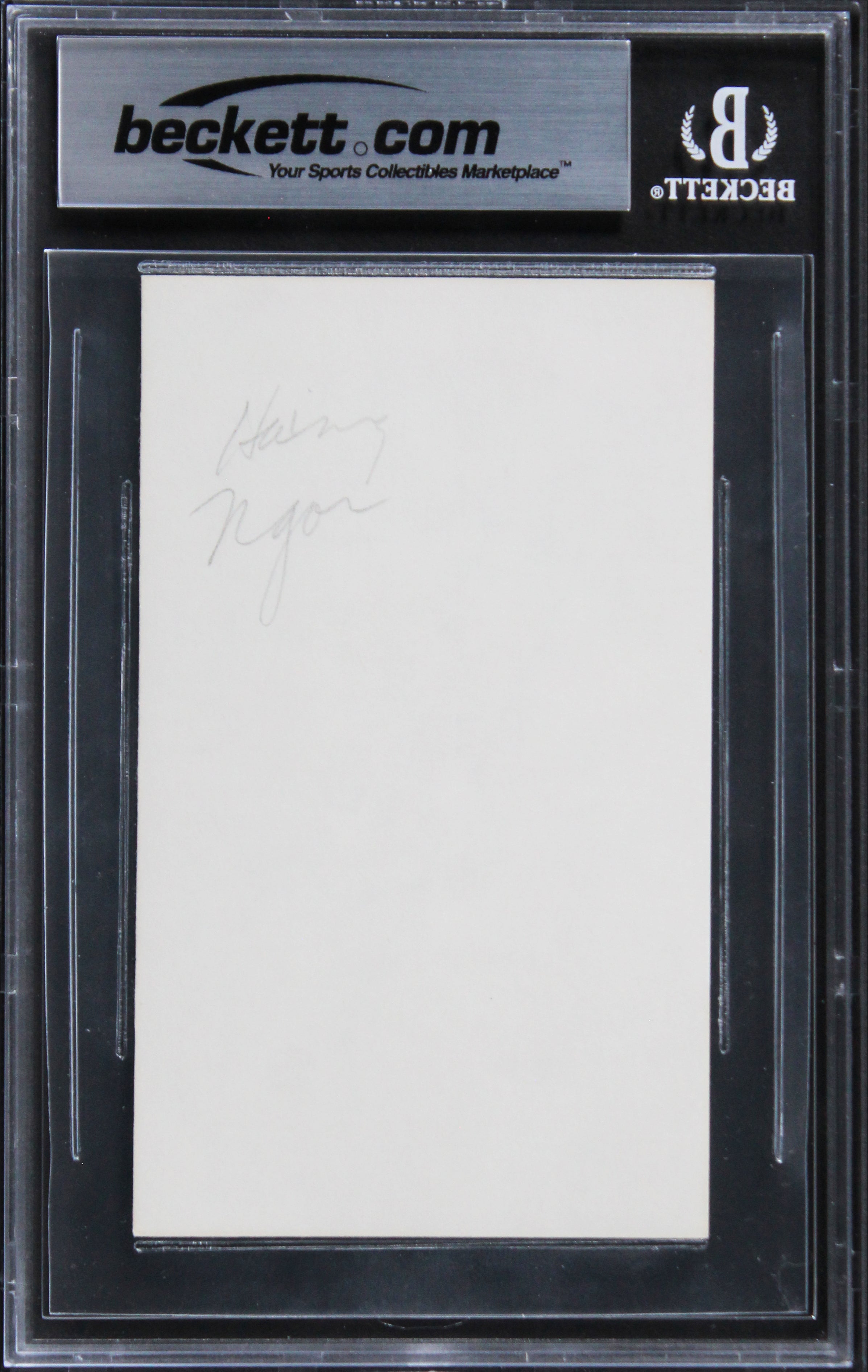 Haing S. Ngor The Killing Fields Authentic Signed 3x5 Index Card BAS Slabbed