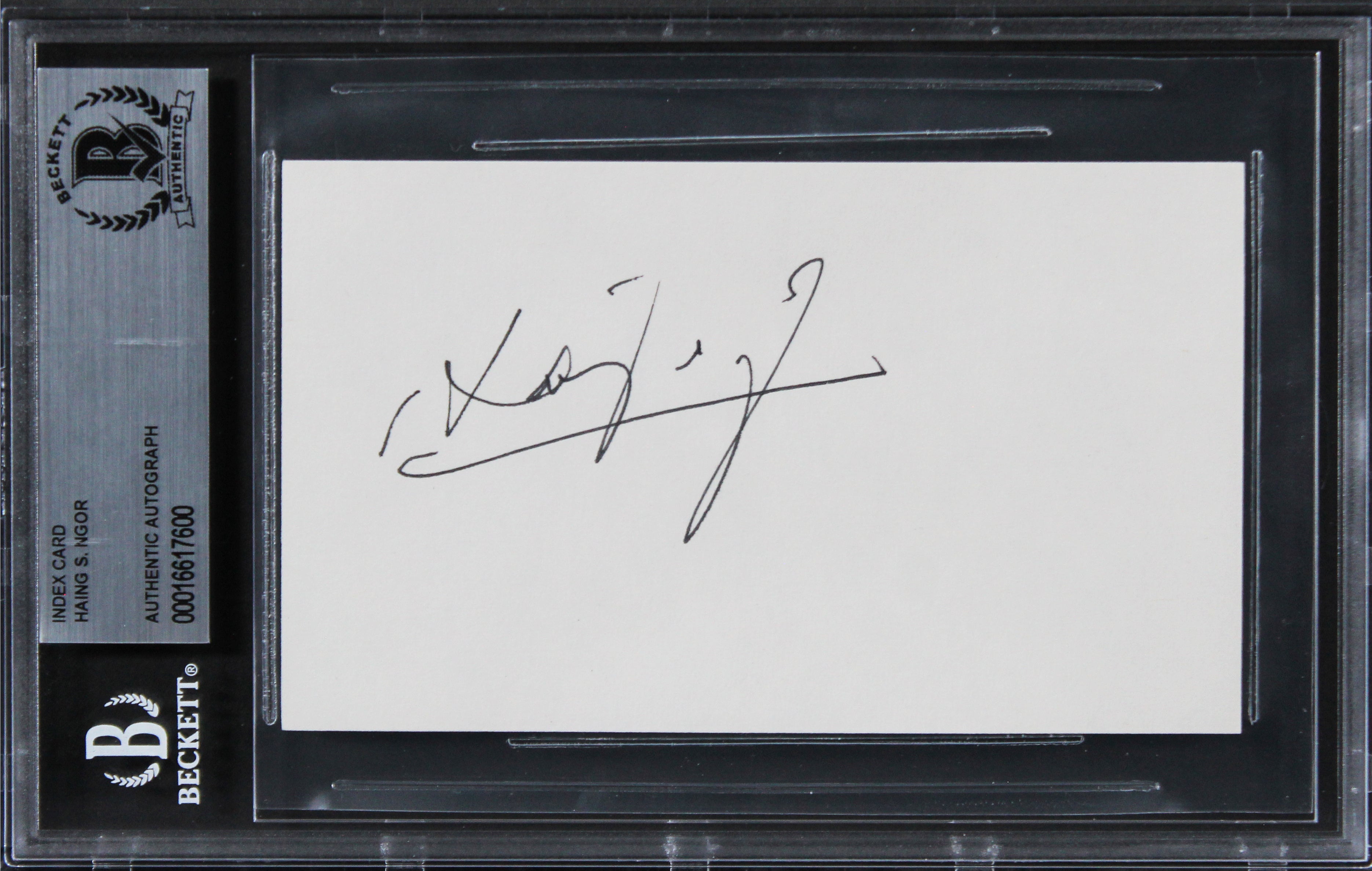 Haing S. Ngor The Killing Fields Authentic Signed 3x5 Index Card BAS Slabbed