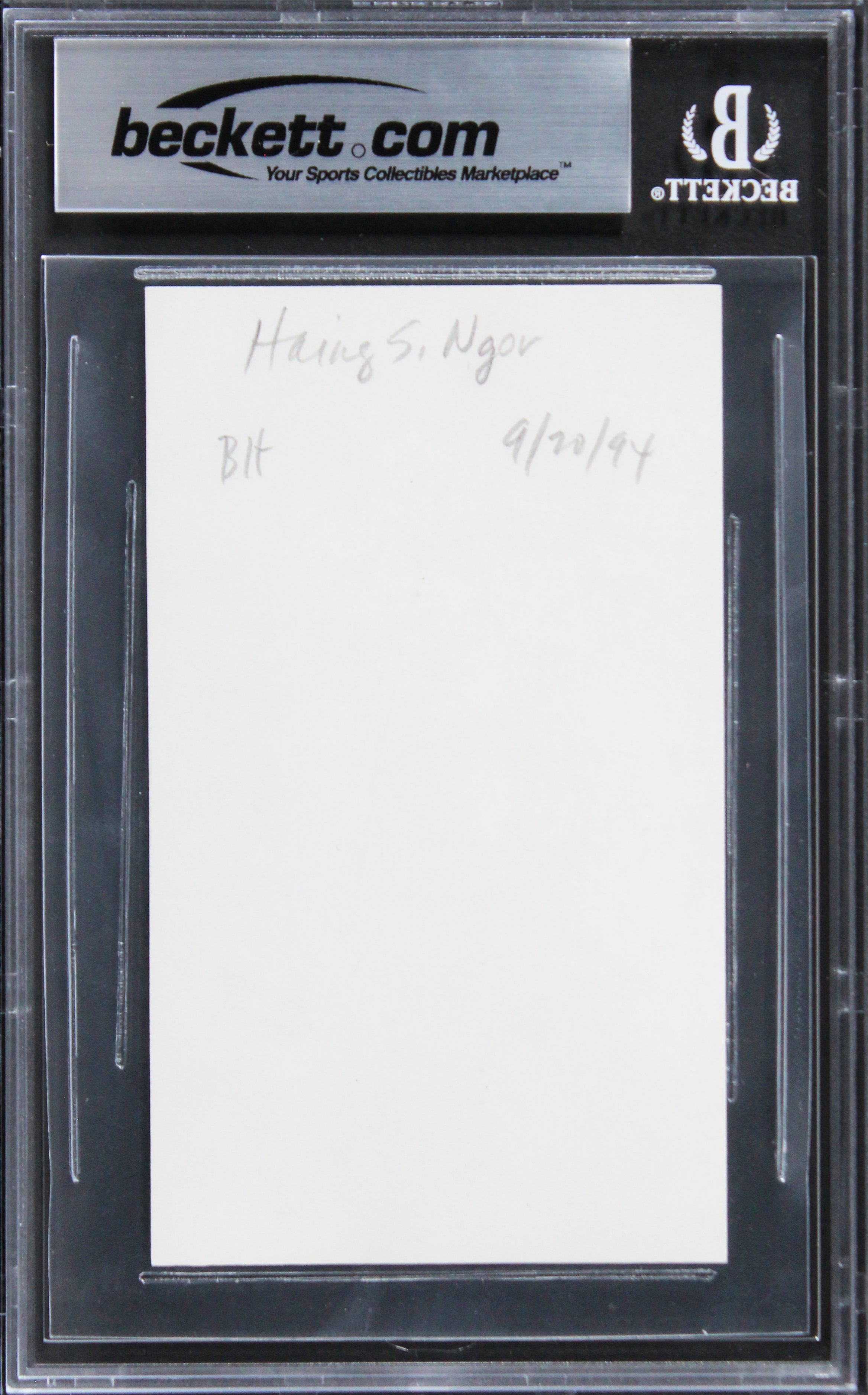 Haing S. Ngor The Killing Fields Authentic Signed 3x5 Index Card BAS Slabbed