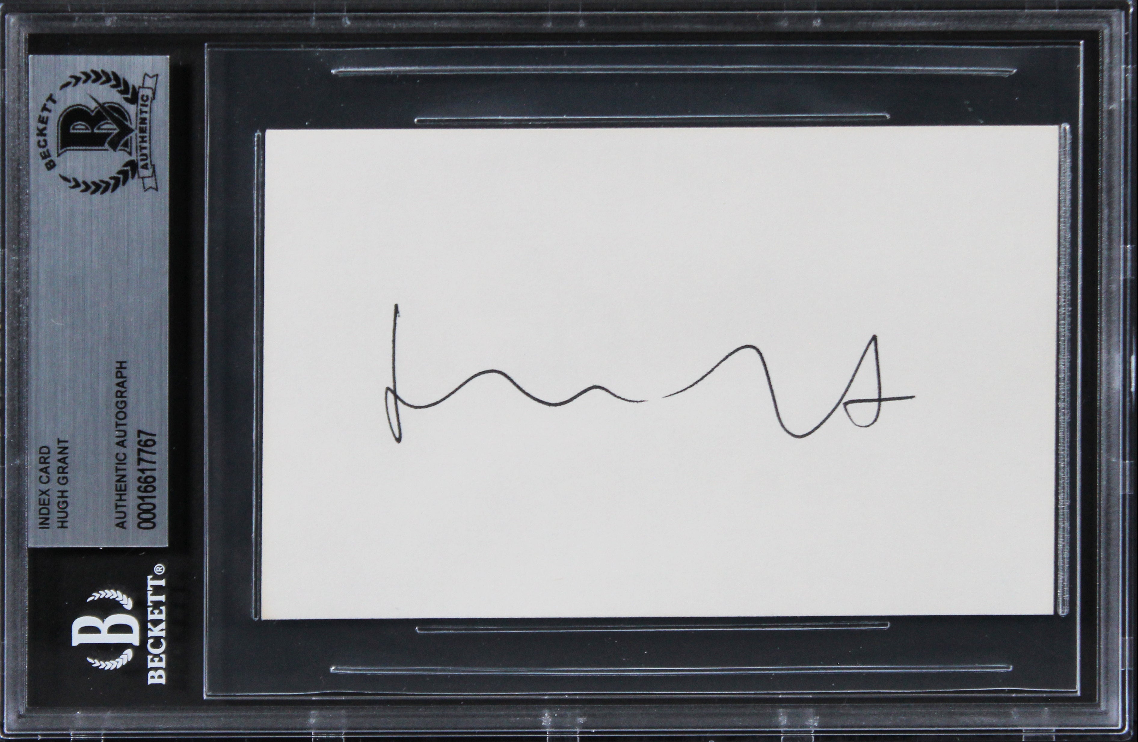 Hugh Grant Notting Hill Authentic Signed 3x5 Index Card Autographed BAS Slabbed