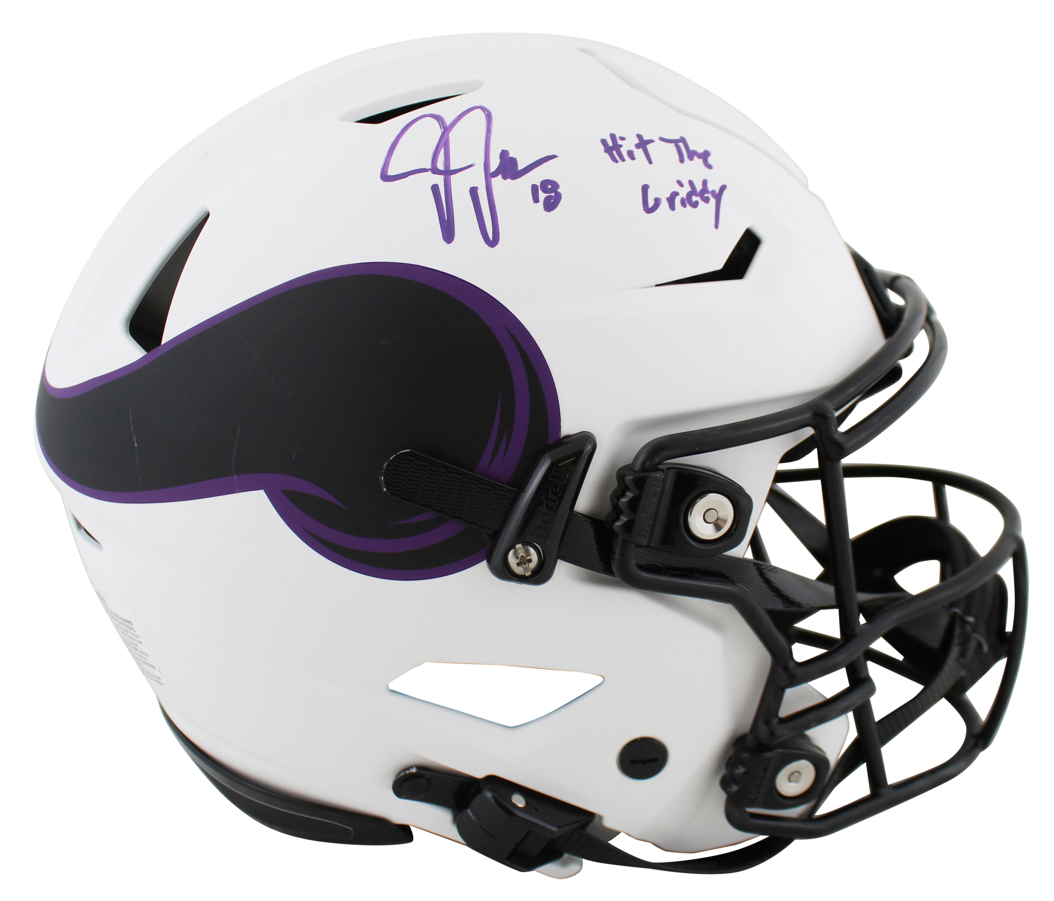 Vikings Justin Jefferson "HTG" Signed Lunar Speed Flex Full Size Helmet BAS Wit