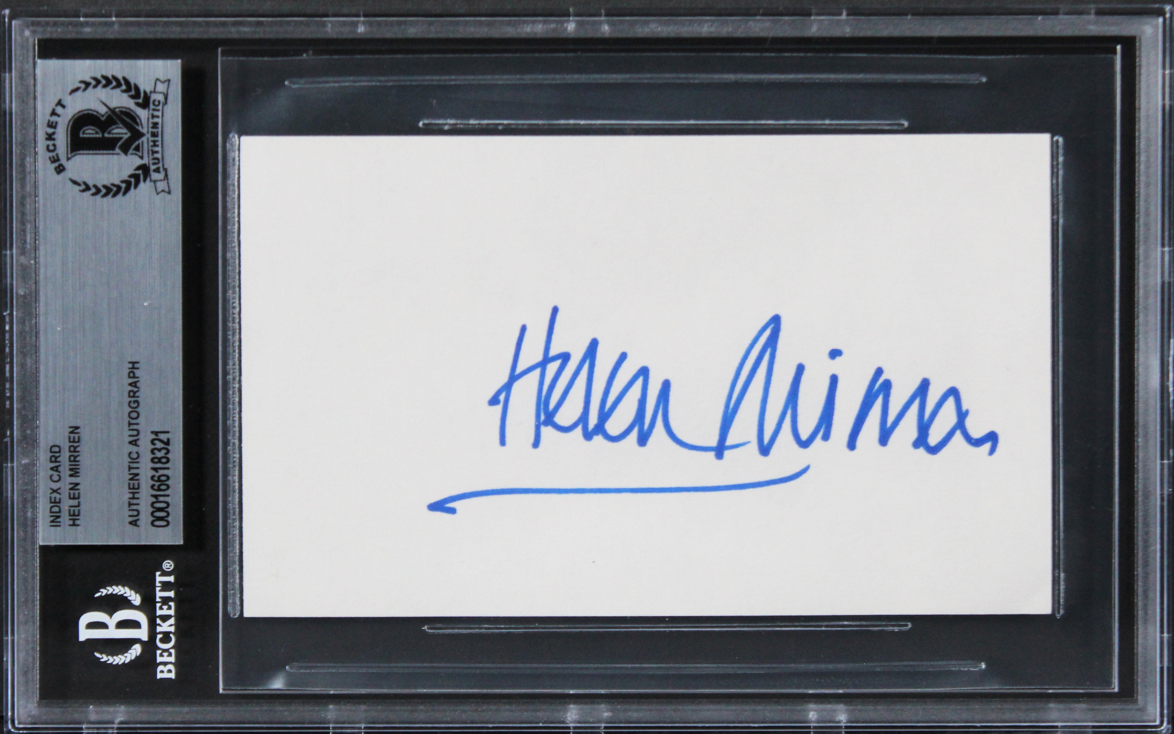 Helen Mirren The Queen Authentic Signed 3x5 Index Card Autographed BAS Slabbed