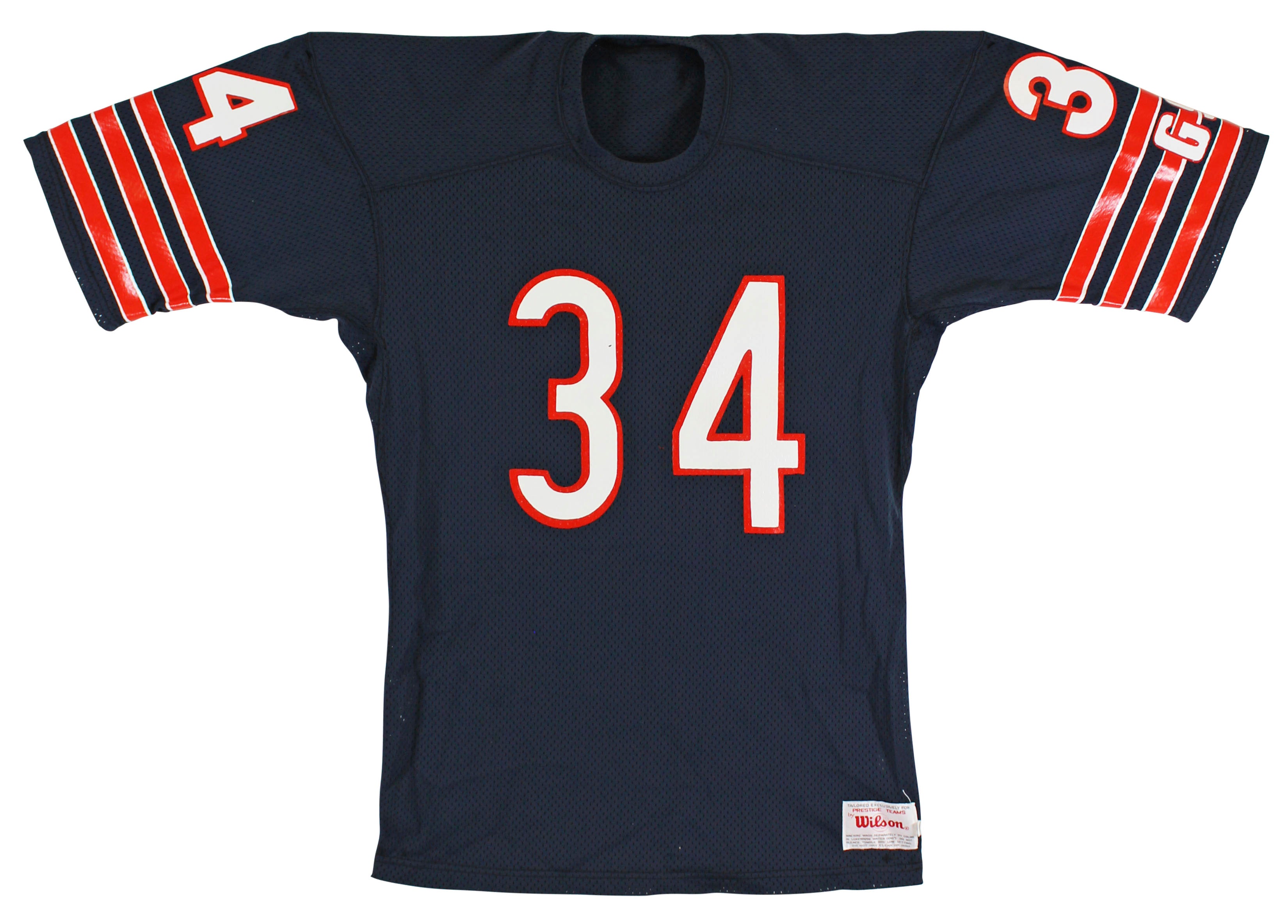 Bears Walter Payton "Sweetness, 34" Signed Navy Blue Wilson Jersey BAS #AA03176