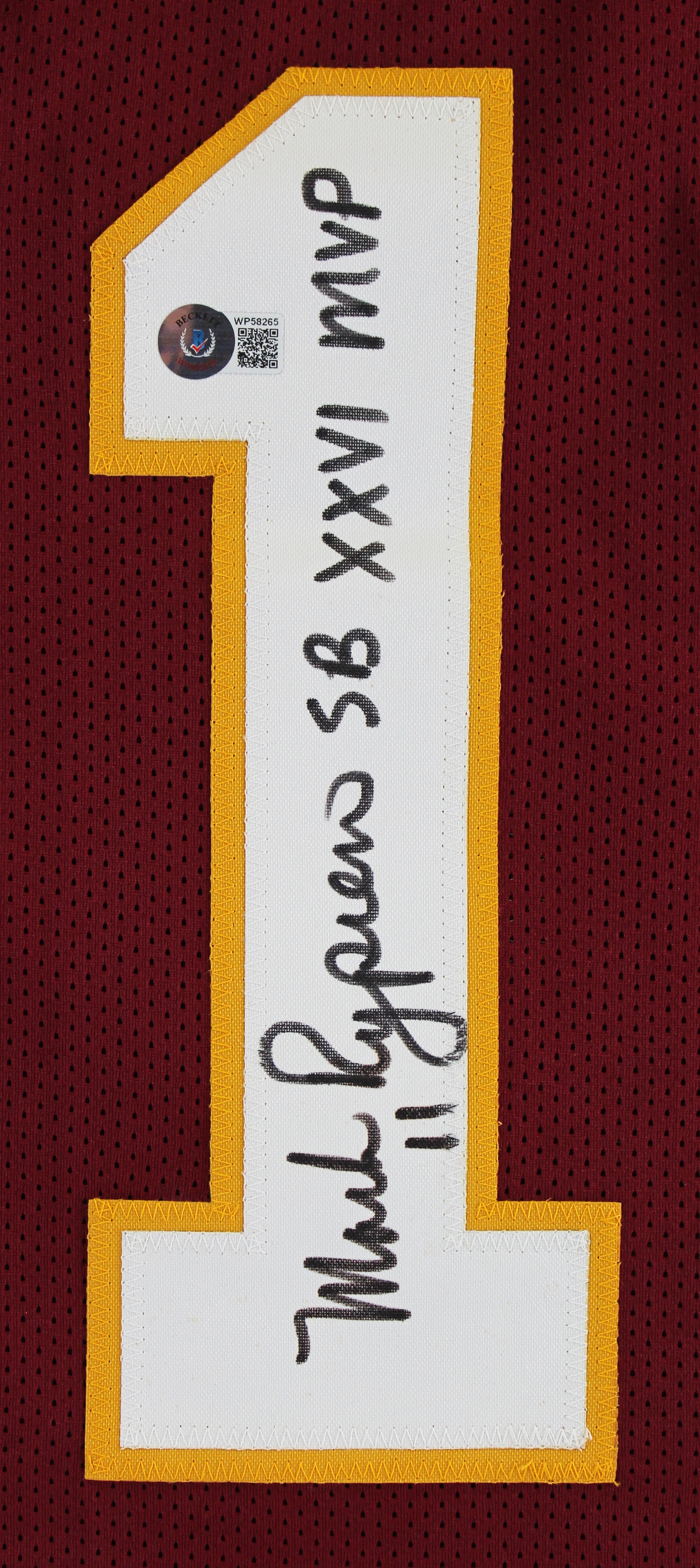 Mark Rypien "SB XXVI MVP" Authentic Signed Maroon Pro Style Jersey BAS Witnessed