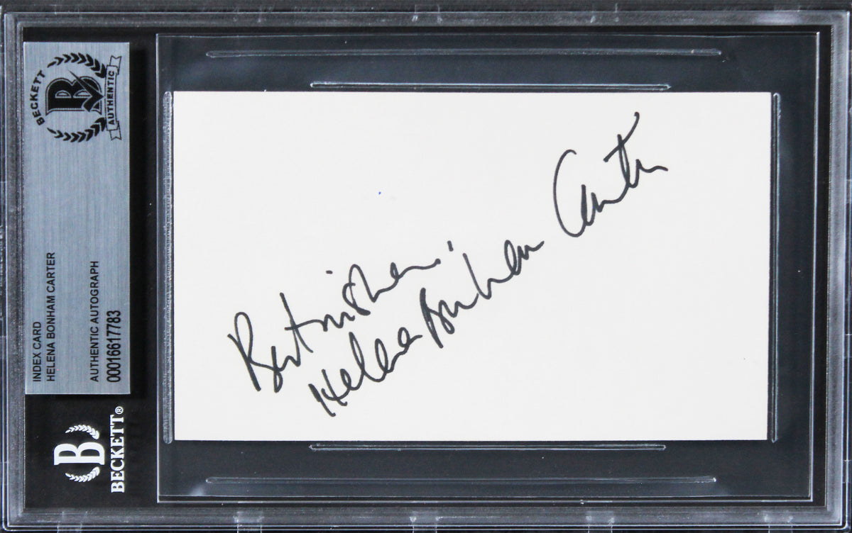 Helena Bonham Carter Fight Club "Best Wishes" Signed 3x5 Index Card BAS Slabbed