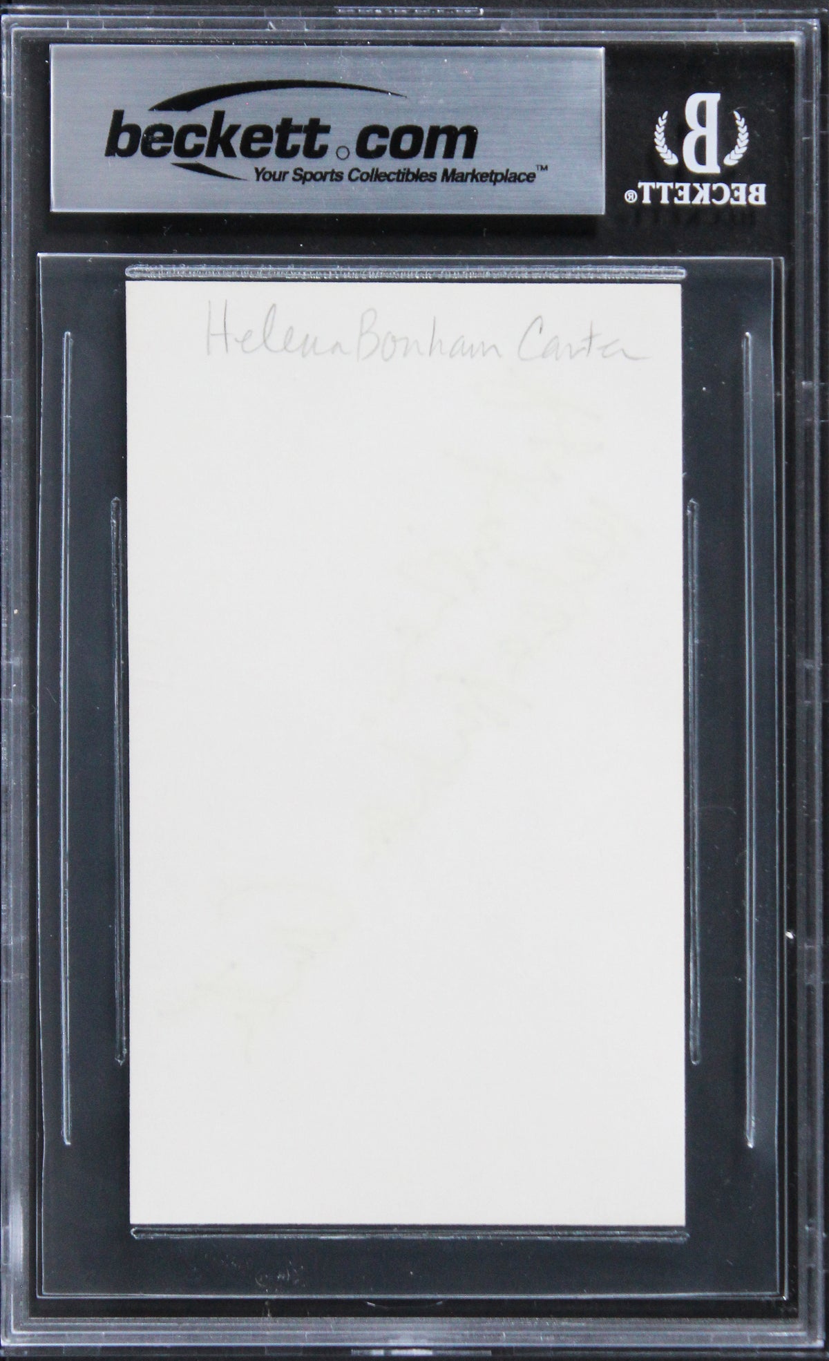 Helena Bonham Carter Fight Club "Best Wishes" Signed 3x5 Index Card BAS Slabbed