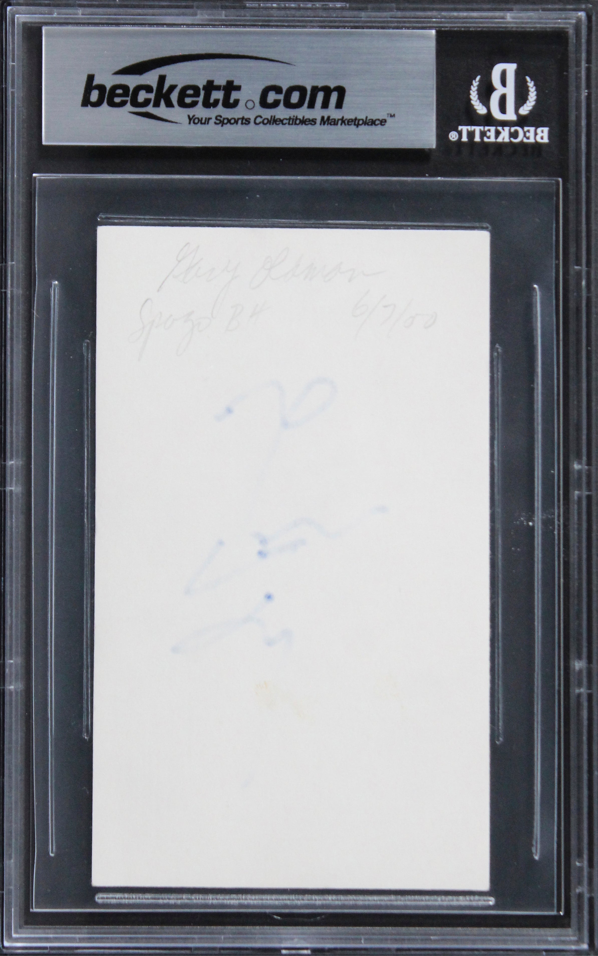 Gary Oldman Batman The Dark Knight Authentic Signed 3x5 Index Card BAS Slabbed