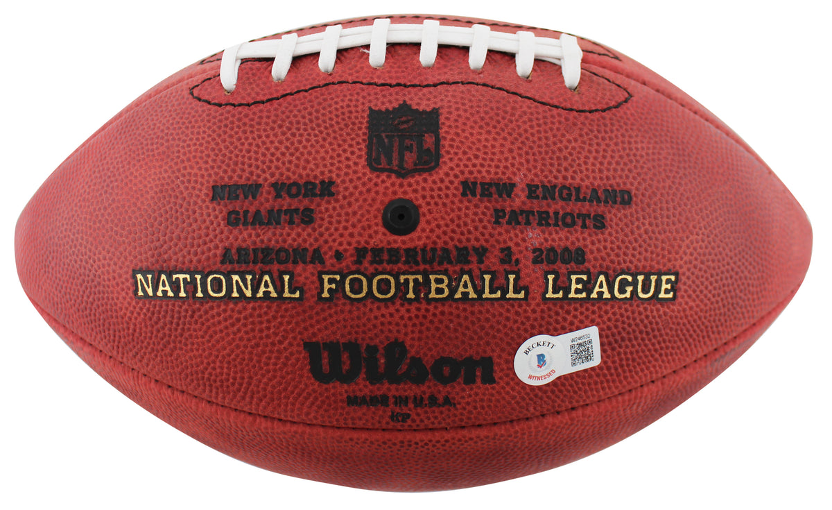 Giants Michael Strahan Signed SB XLII Logo Official Nfl Football BAS Witness