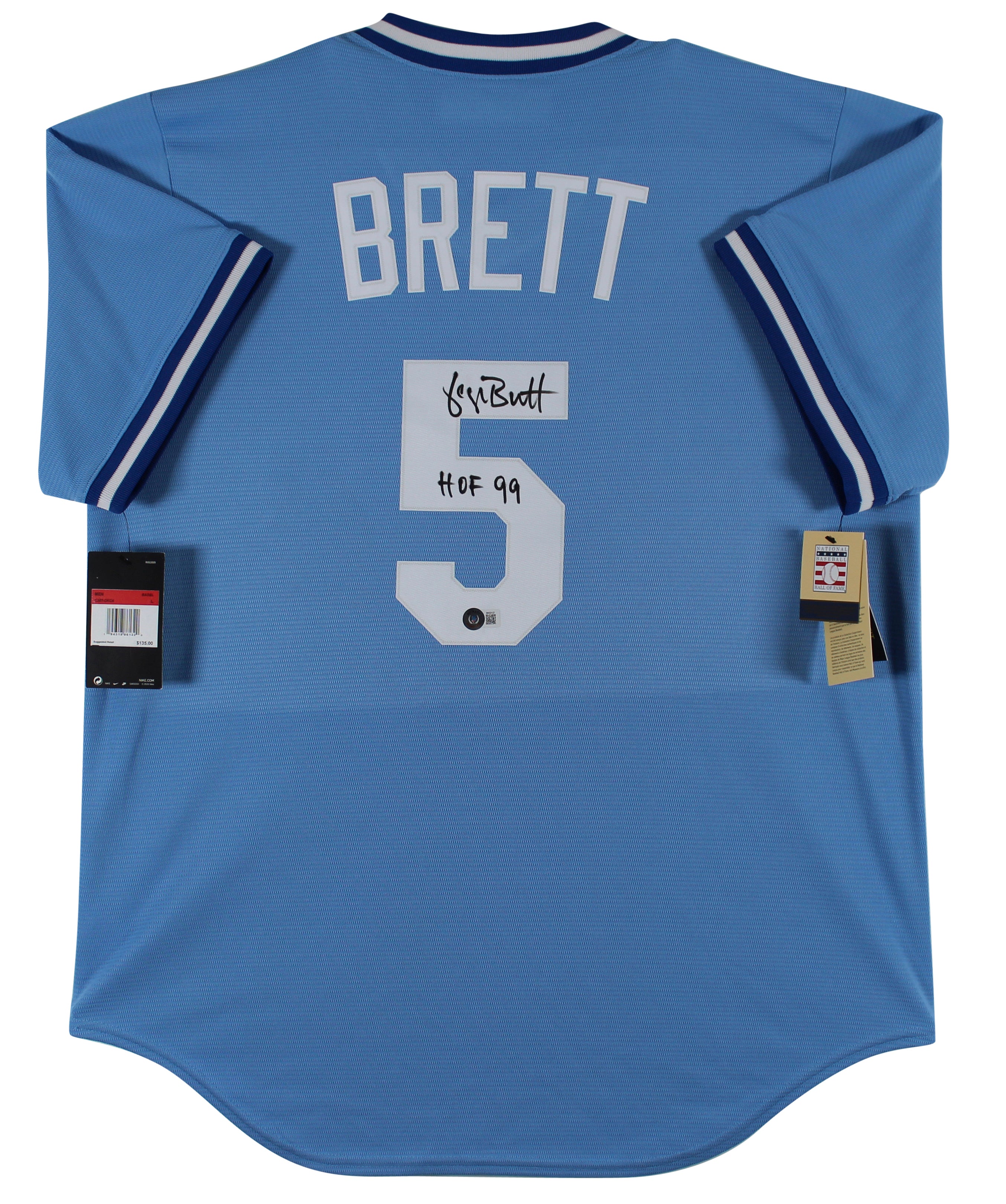 Royals George Brett "HOF 99" Authentic Signed Blue Nike CC Jersey BAS #BK02127