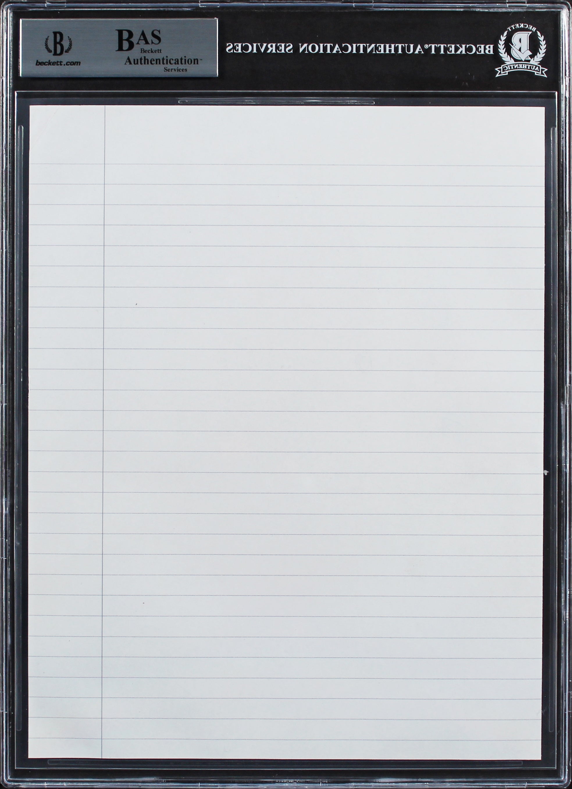 Lakers Shaquille O'Neal Handwritten Lyrics On 8x10 Page BAS Slabbed