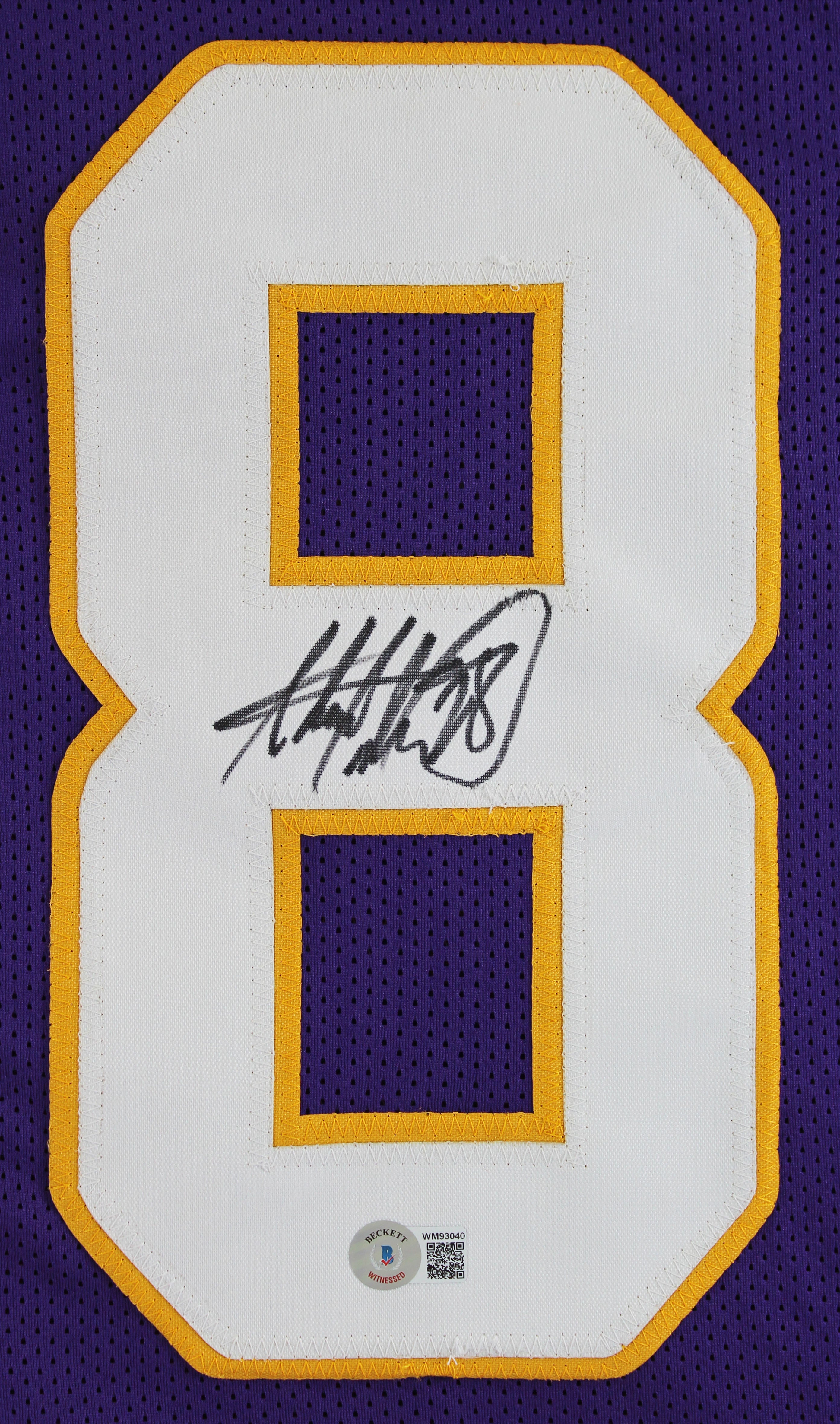 Adrian Peterson Authentic Signed Purple Pro Style Jersey Autographed BAS Witness