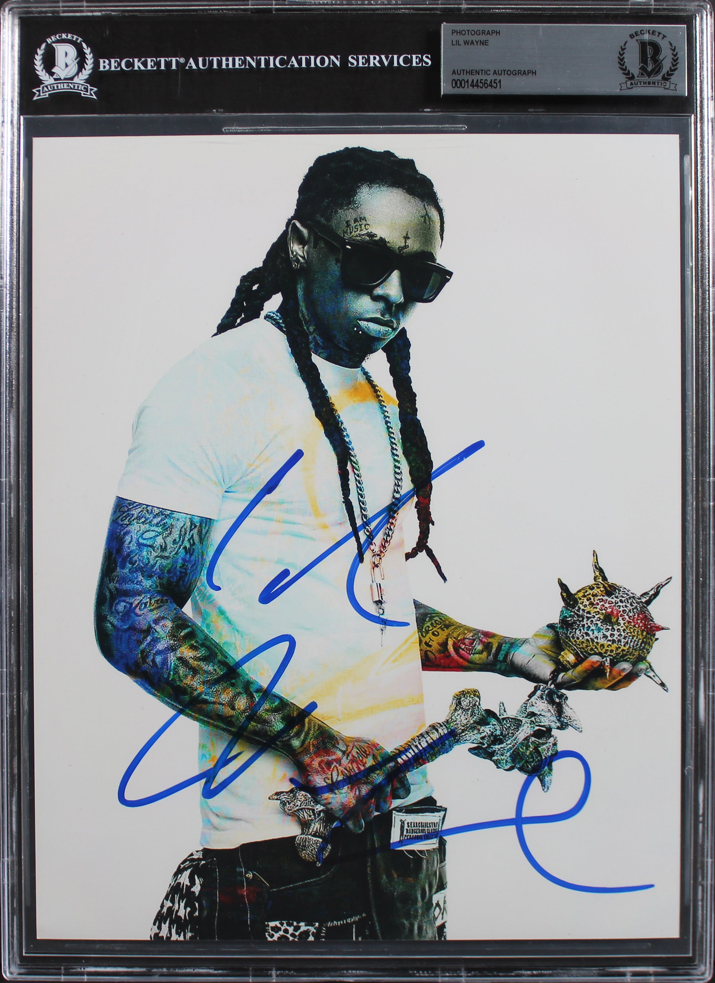 Lil' Wayne Authentic Signed 8x10 Color Photo Autographed BAS Slabbed