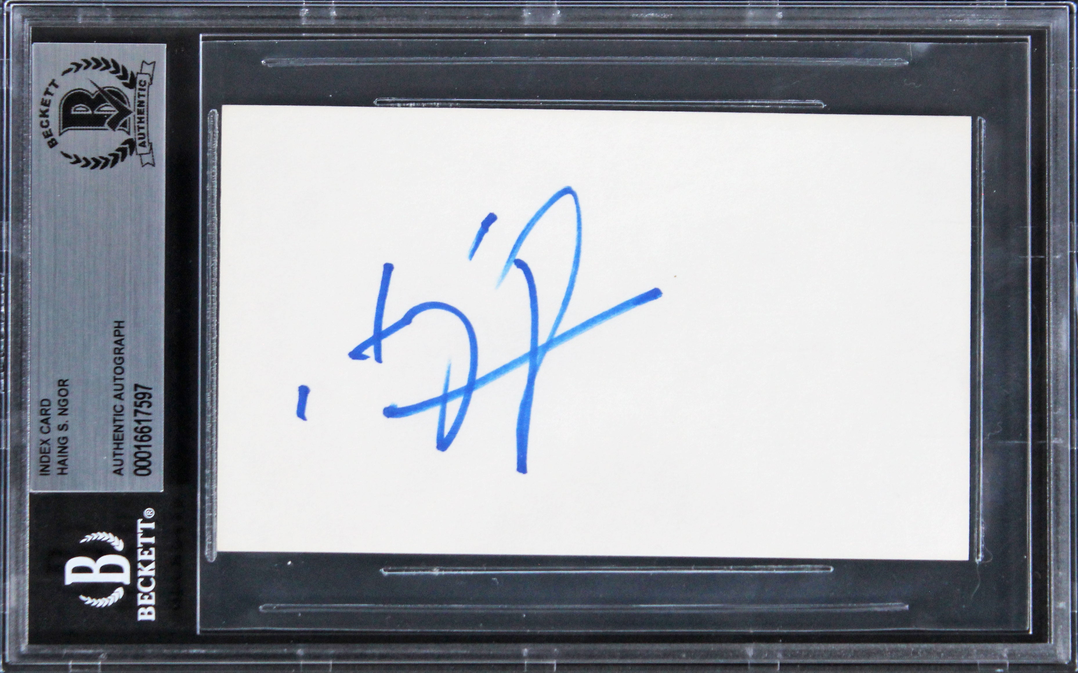 Haing S. Ngor The Killing Fields Authentic Signed 3x5 Index Card BAS Slabbed 4