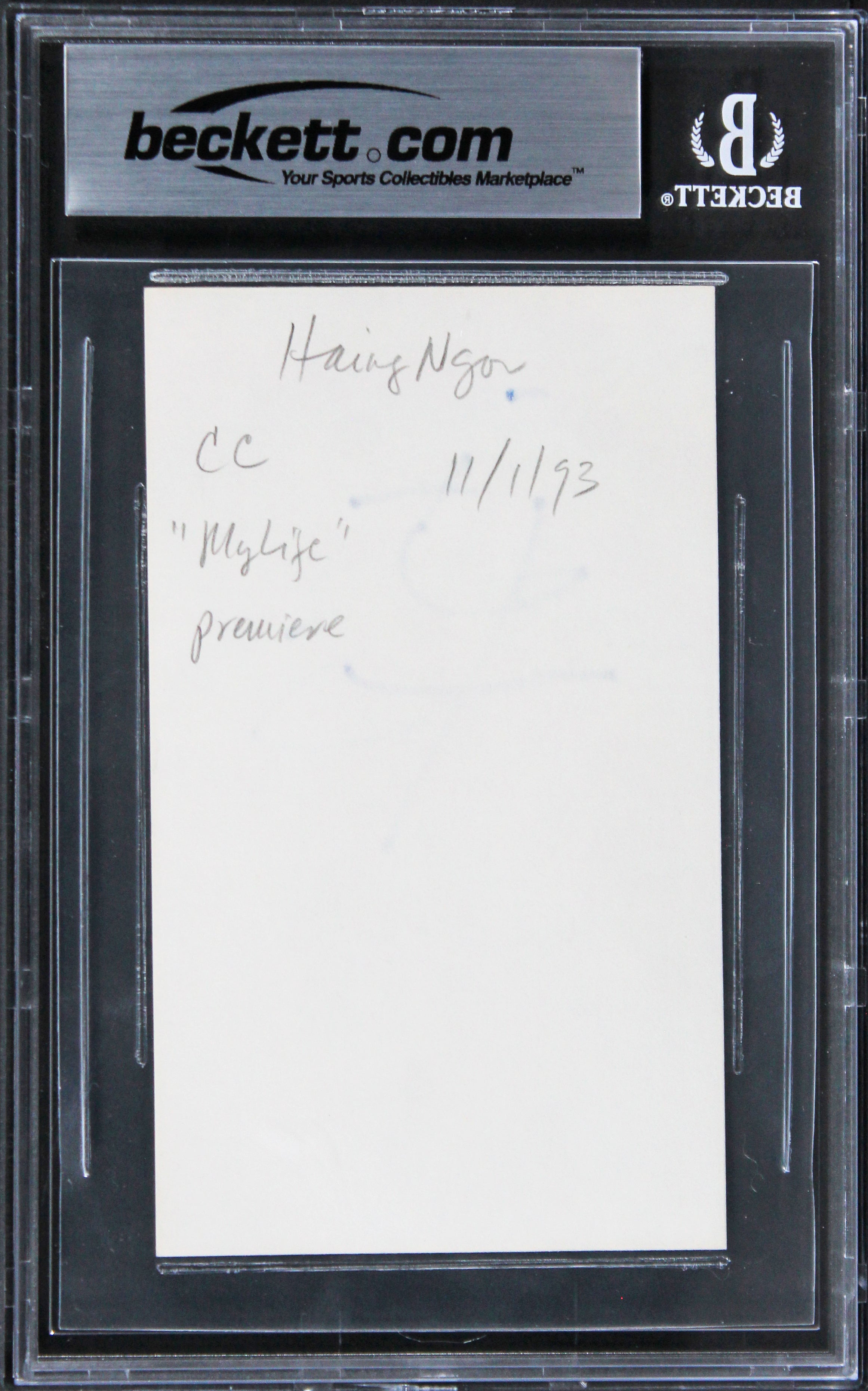 Haing S. Ngor The Killing Fields Authentic Signed 3x5 Index Card BAS Slabbed 4