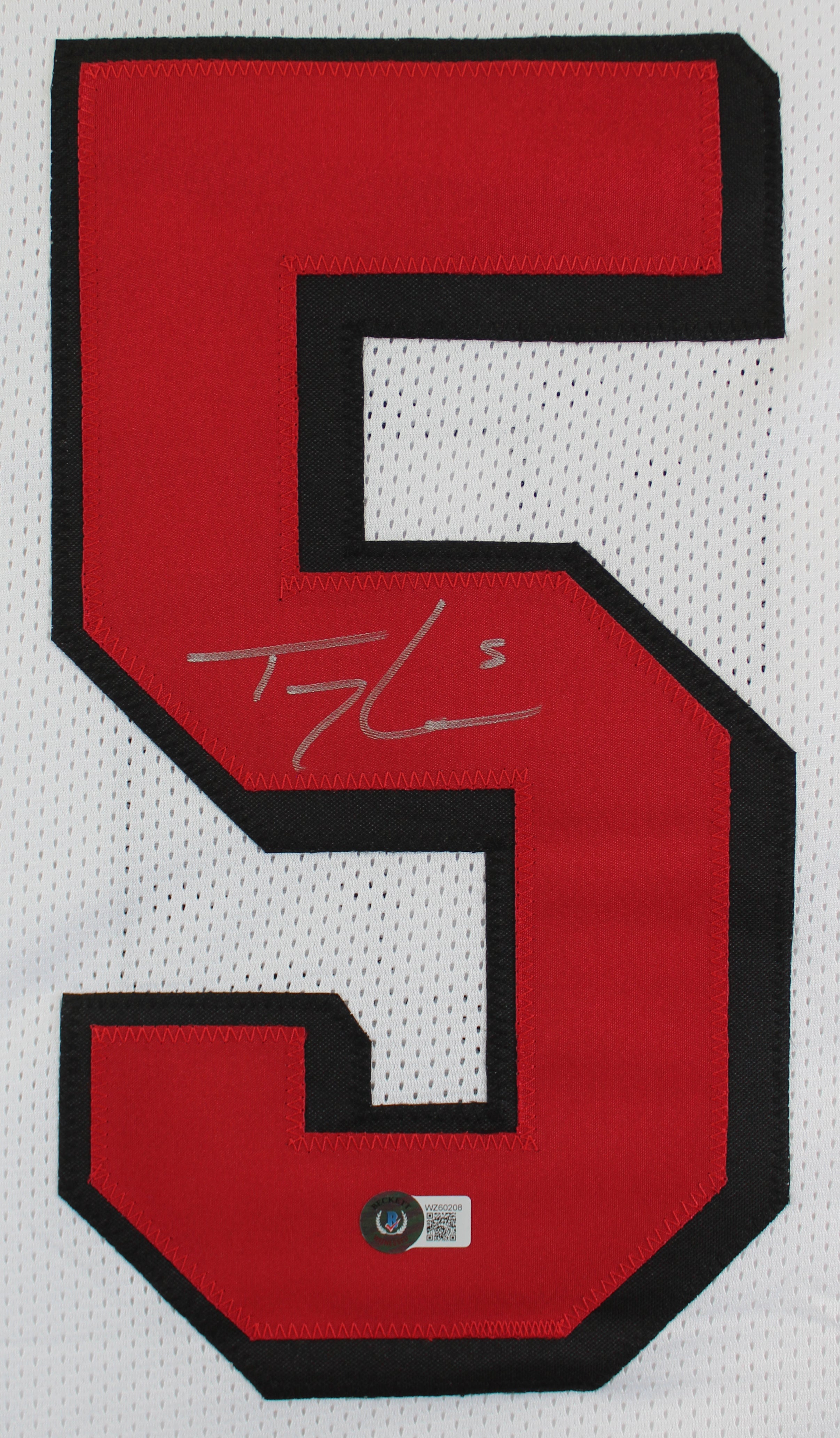 Trey Lance Authentic Signed White Dropshadow Pro Style Jersey BAS Witnessed