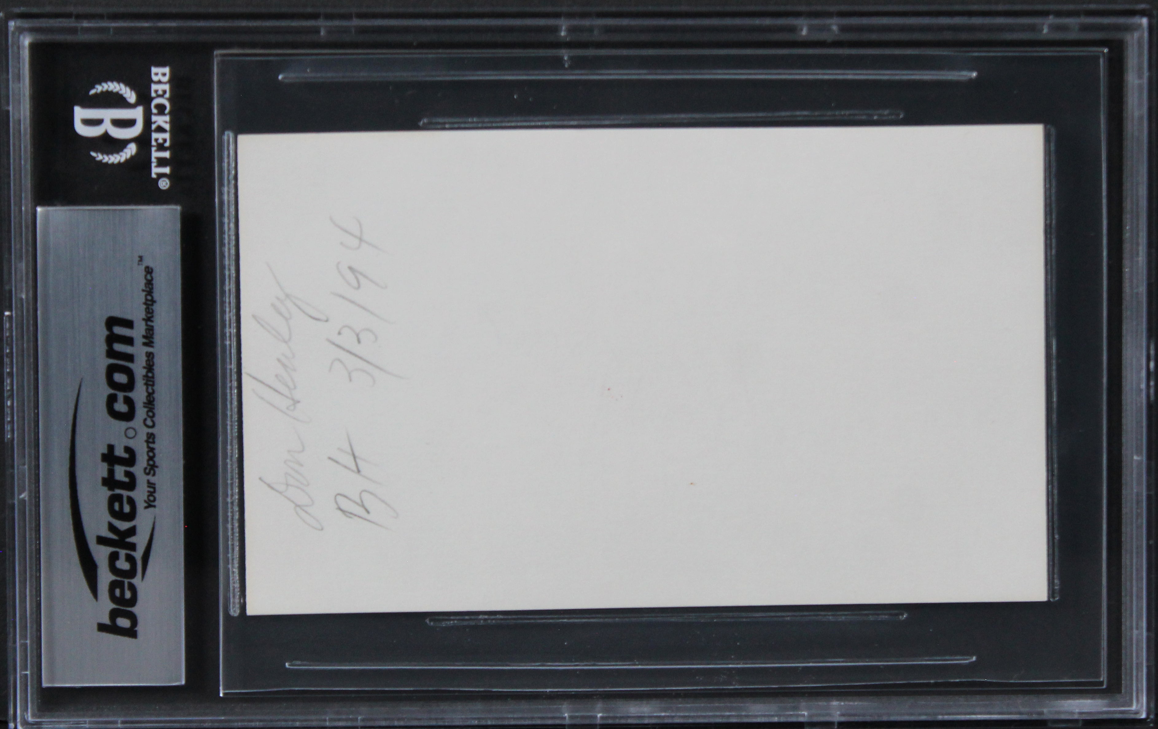 Don Henley The Eagles Authentic Signed 3x5 Index Card Autographed BAS Slabbed