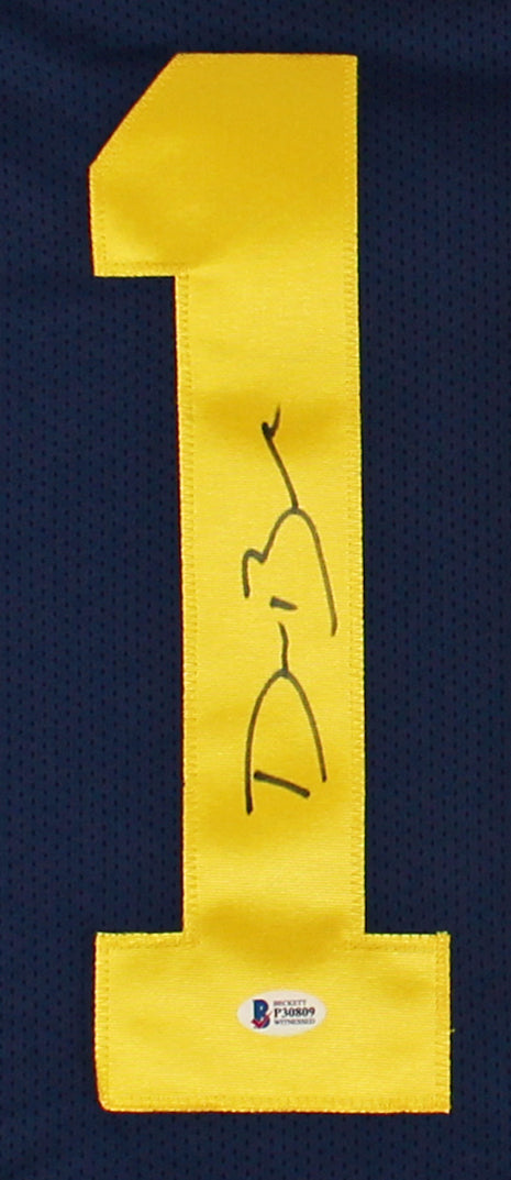 Michigan Devin Bush Authentic Signed Navy Blue Pro Style Jersey BAS Witnessed
