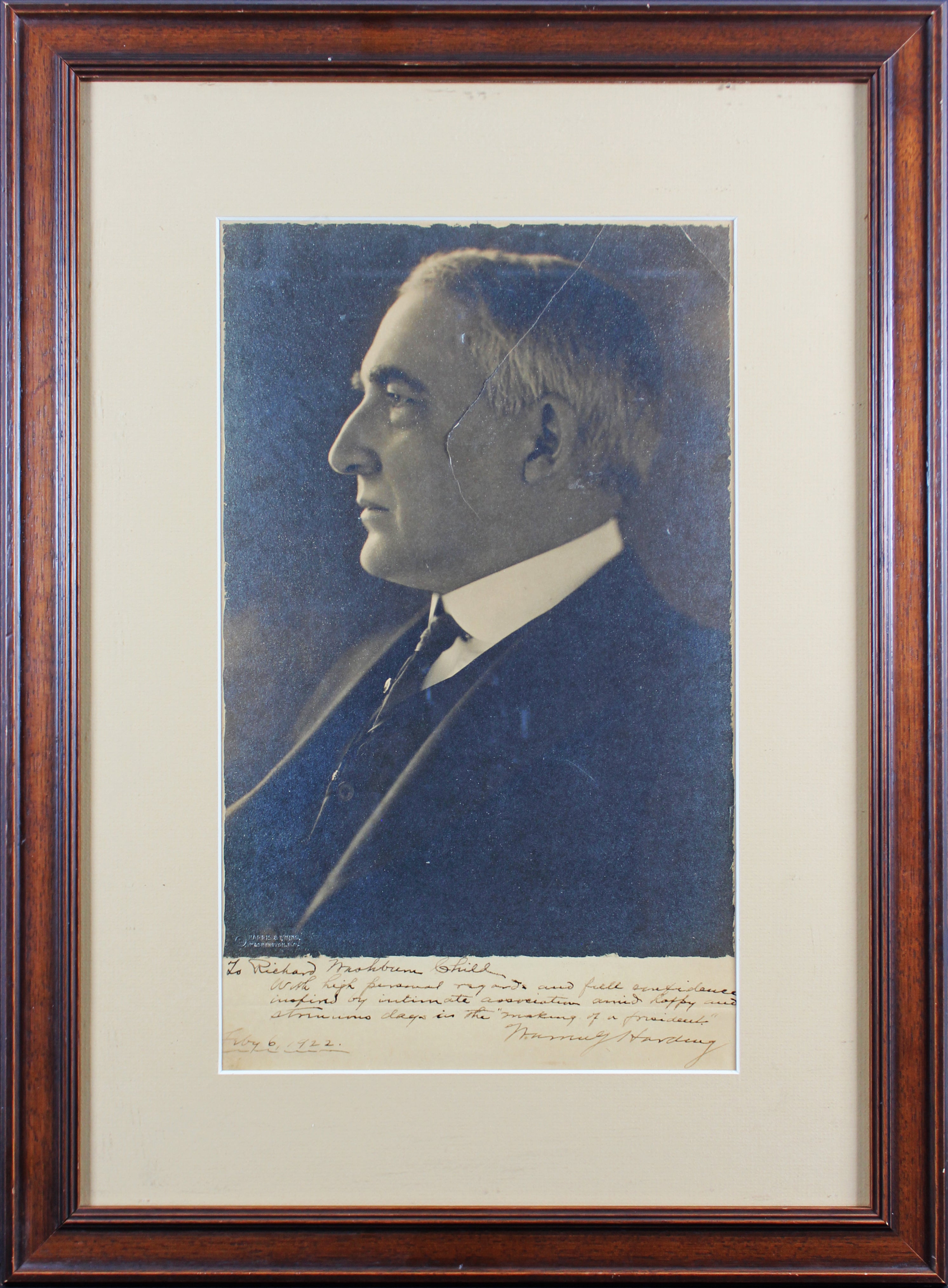 Warren G. Harding Authentic Signed Framed 9x15 Photo Autographed BAS #AB14613