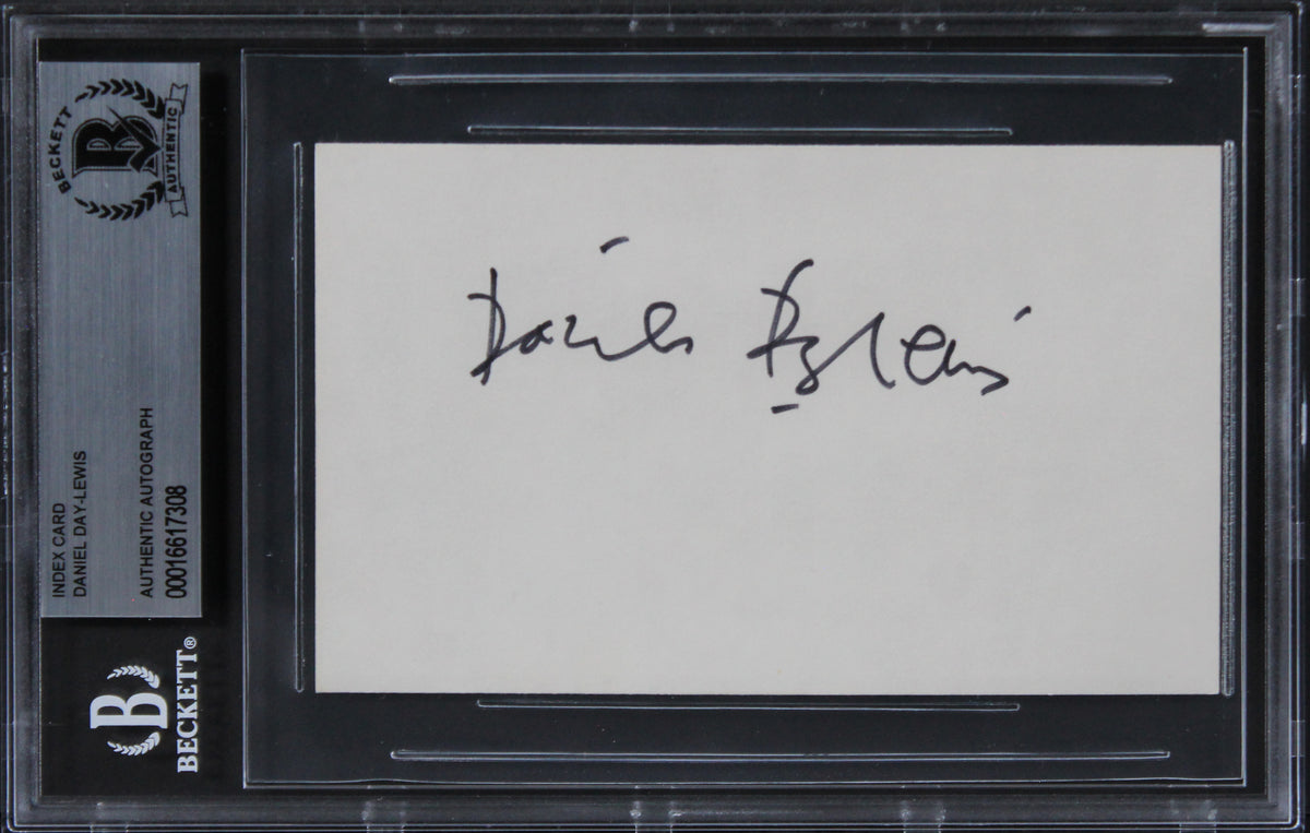 Daniel Day-Lewis Lincoln Authentic Signed 3x5 Index Card BAS Slabbed