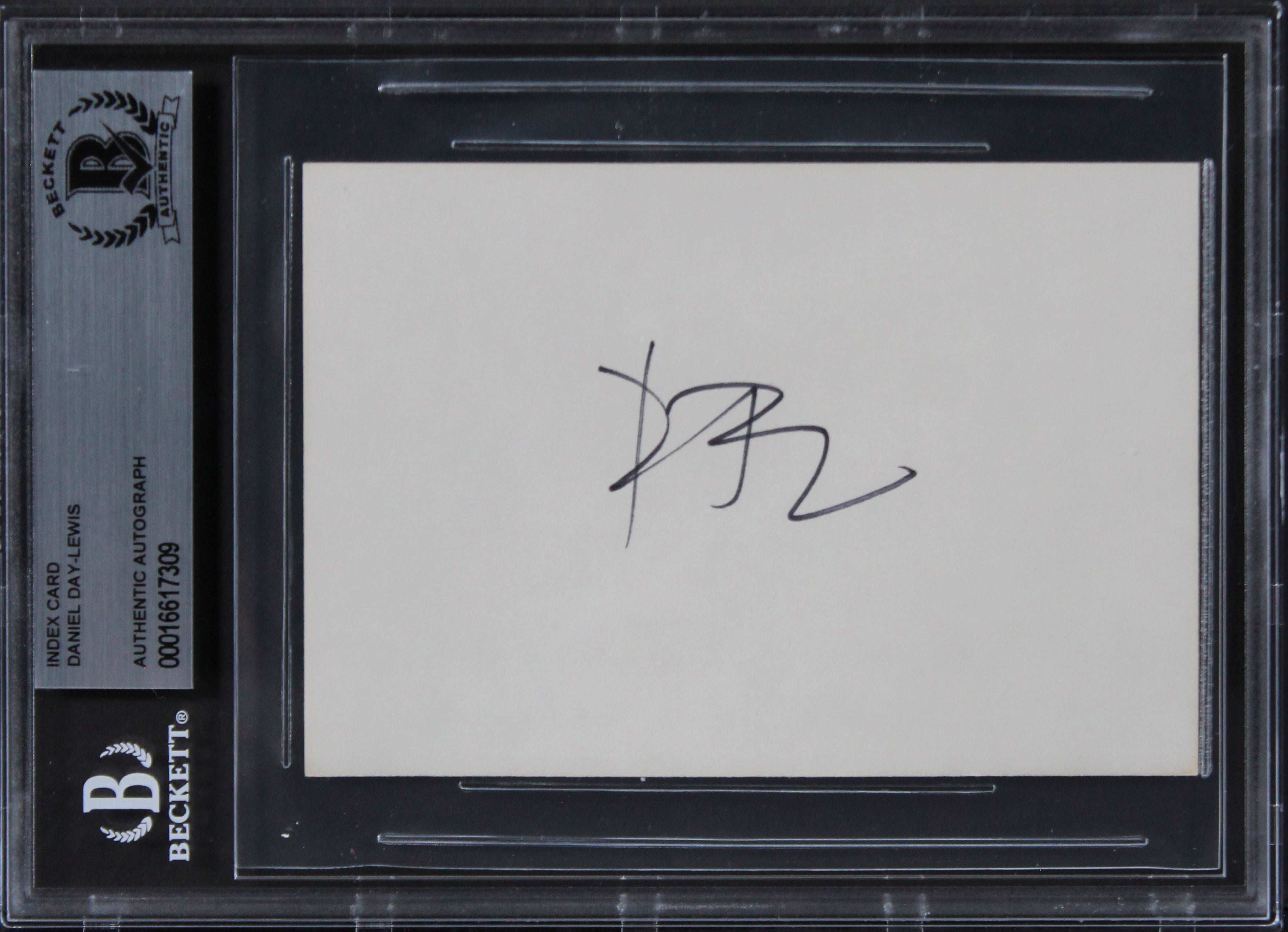 Daniel Day-Lewis Lincoln Authentic Signed 3x5 Index Card Autographed BAS Slabbed