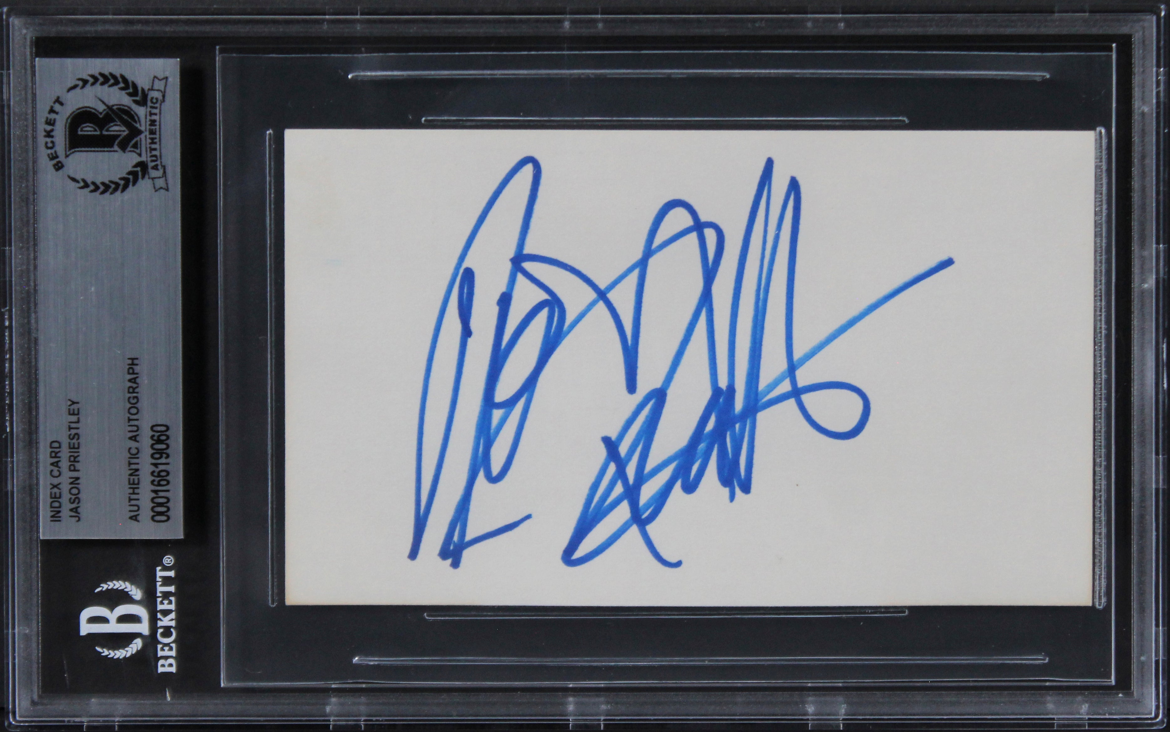 Jason Priestley Beverly Hills, 90210 Authentic Signed 3x5 Index Card BAS Slabbed
