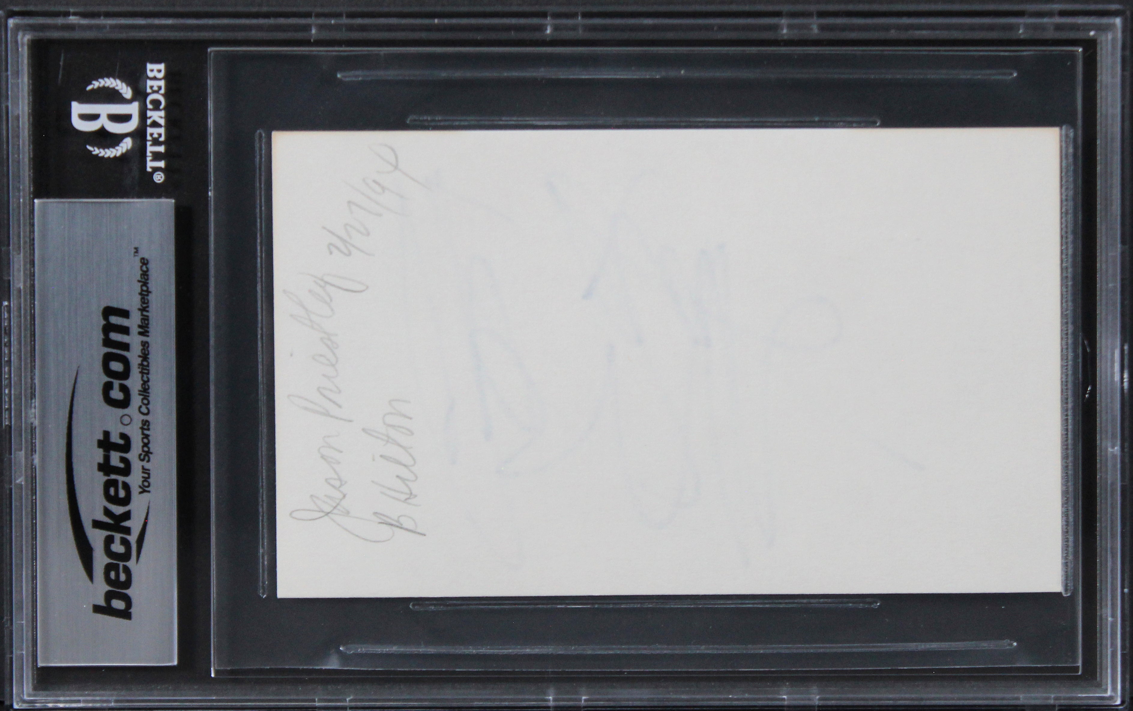 Jason Priestley Beverly Hills, 90210 Authentic Signed 3x5 Index Card BAS Slabbed