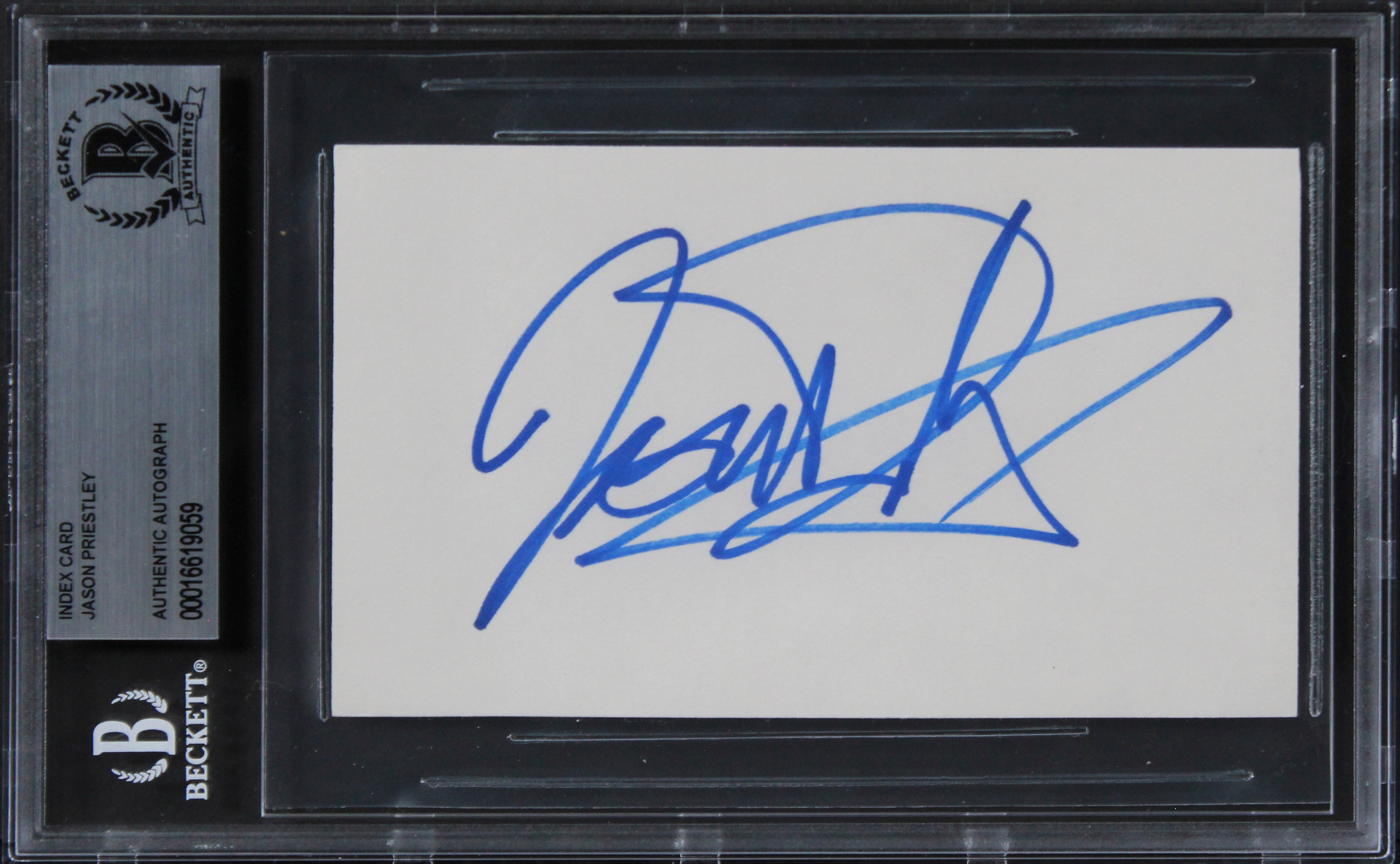 Jason Priestley Beverly Hills, 90210 Signed 3x5 Index Card BAS Slabbed 2