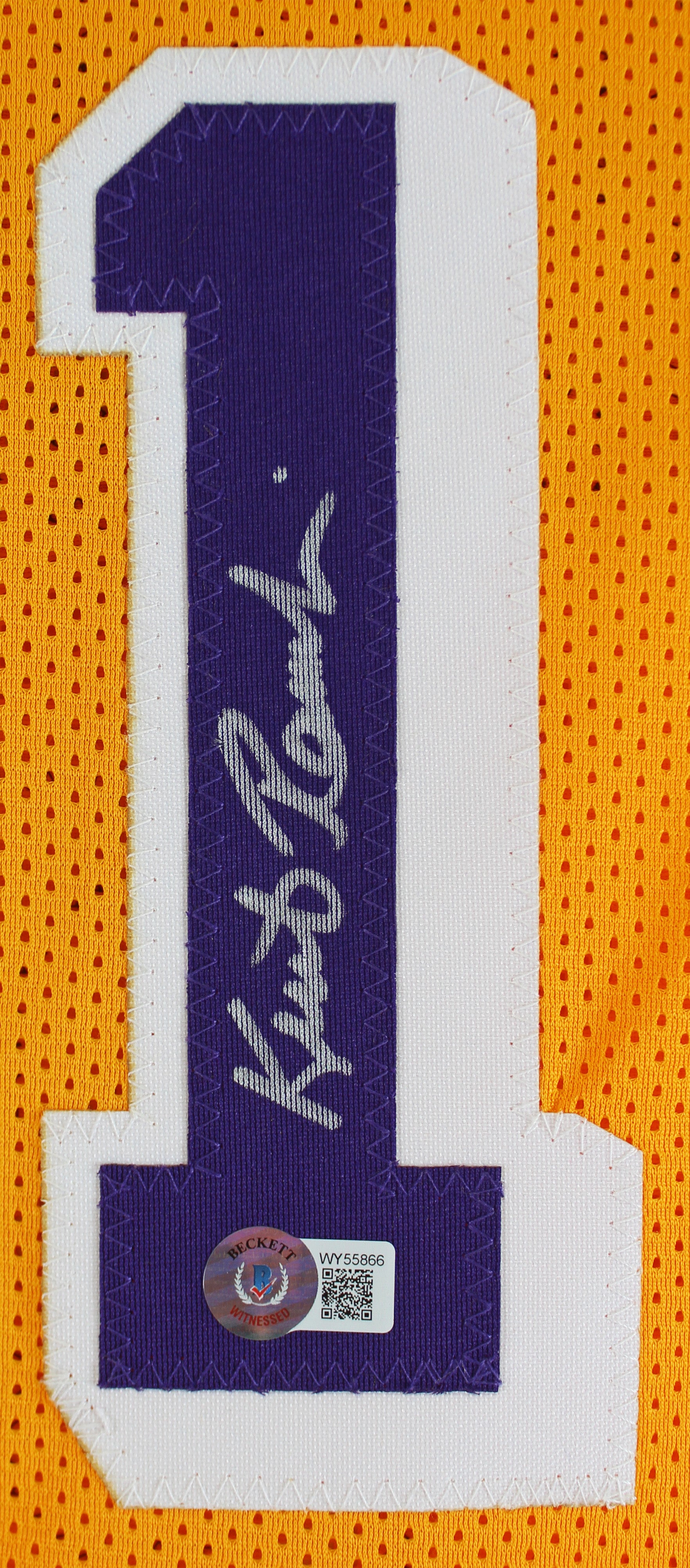 Kurt Rambis Authentic Signed Yellow Pro Style Framed Jersey BAS Witnessed
