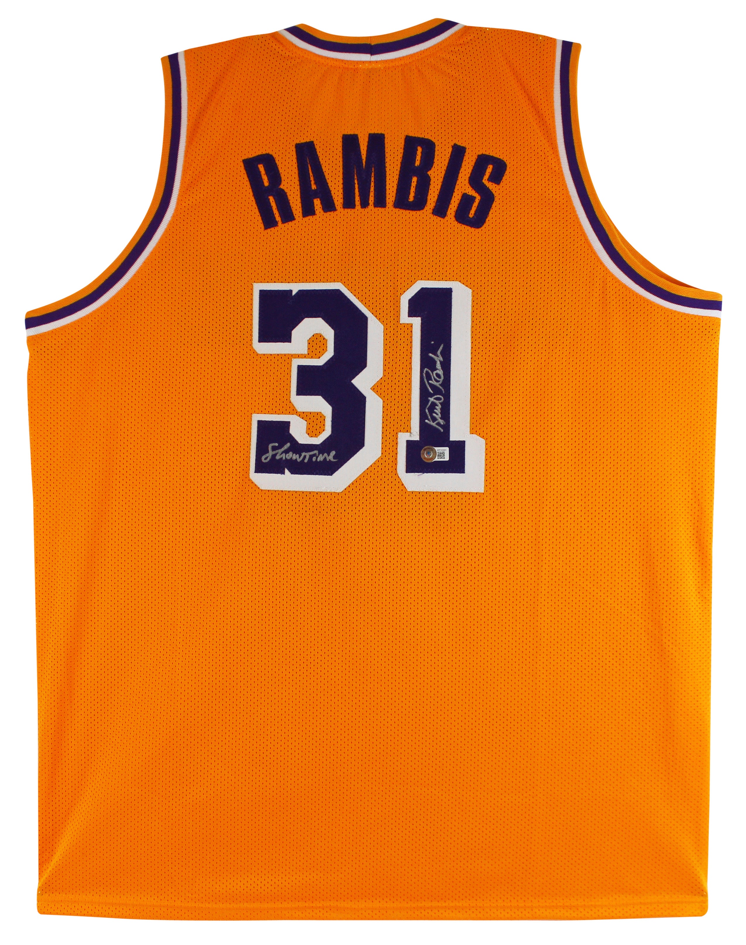 Kurt Rambis "Showtime" Authentic Signed Yellow Pro Style Jersey BAS Witnessed